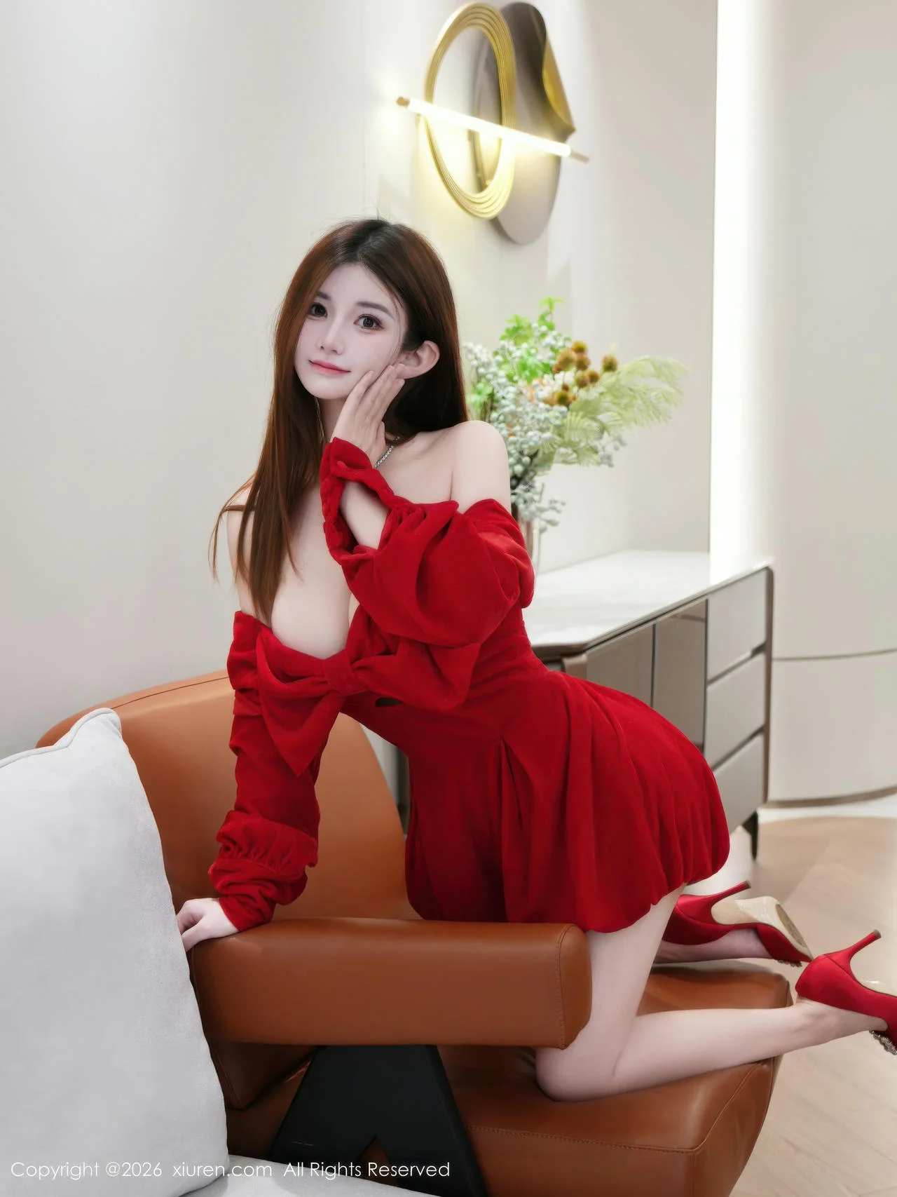XiuRen 秀人 No.11280 苏甜橙子 红色连衣短裙 - 23