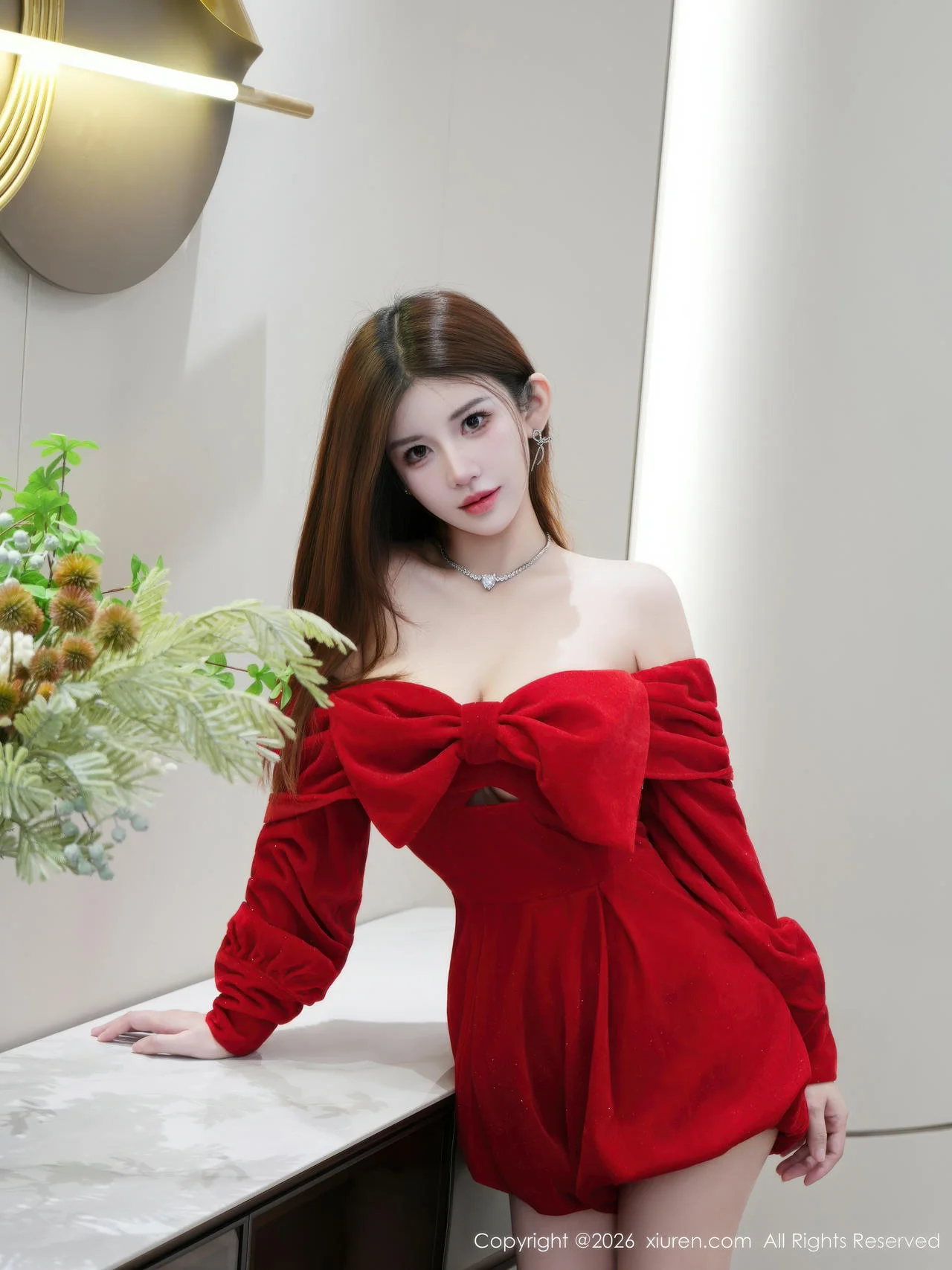 XiuRen 秀人 No.11280 苏甜橙子 红色连衣短裙 - 26