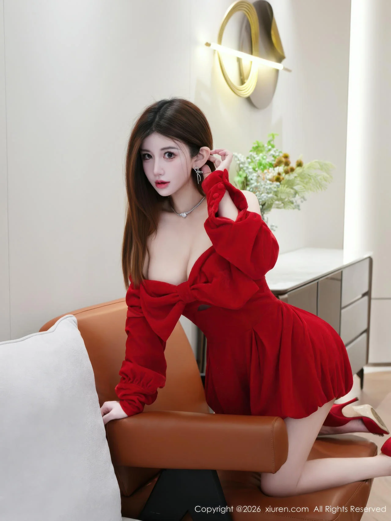 XiuRen 秀人 No.11280 苏甜橙子 红色连衣短裙 - 47