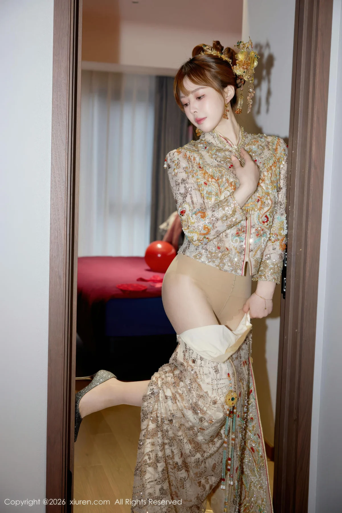 XiuRen 秀人 No.11317 Evelyn 新娘主题秀禾服制服 - 21