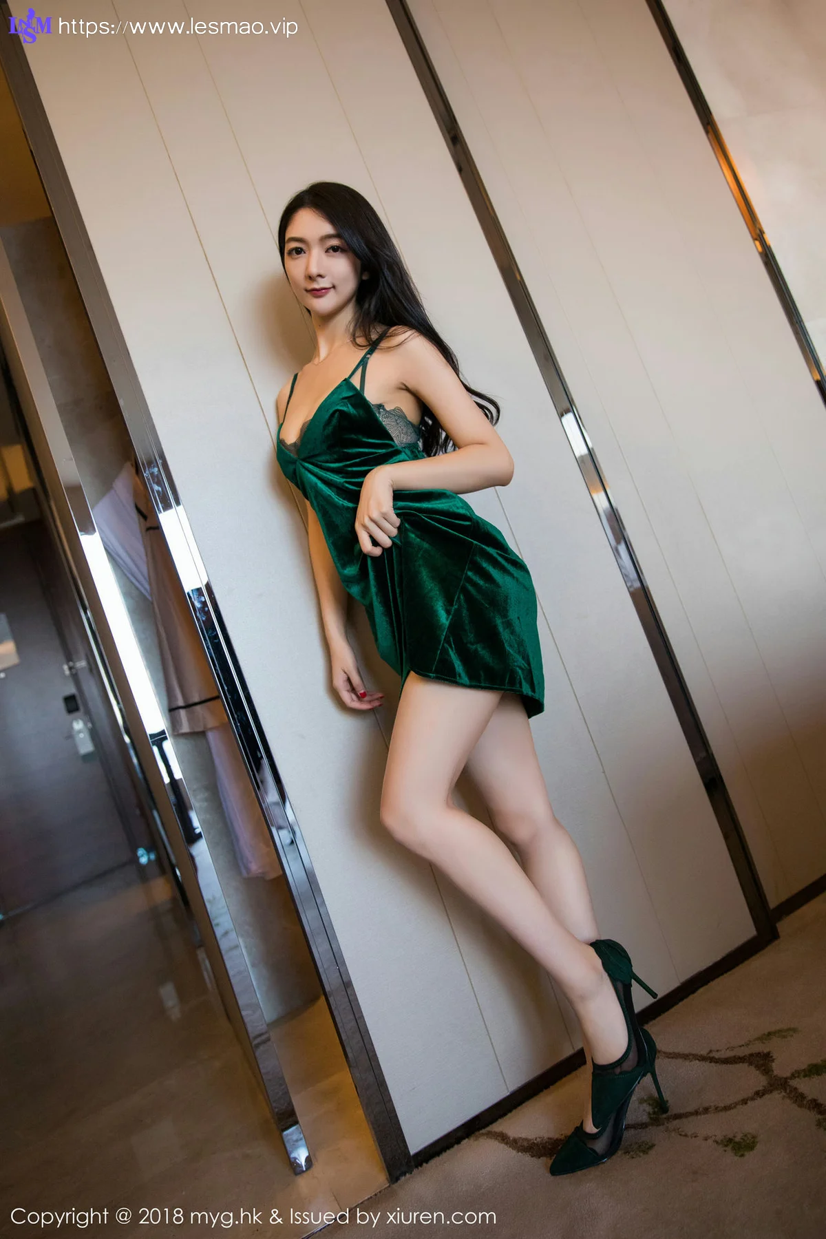 XiuRen 秀人 No.1201 Angela小热巴 青色吊带裙 - 14