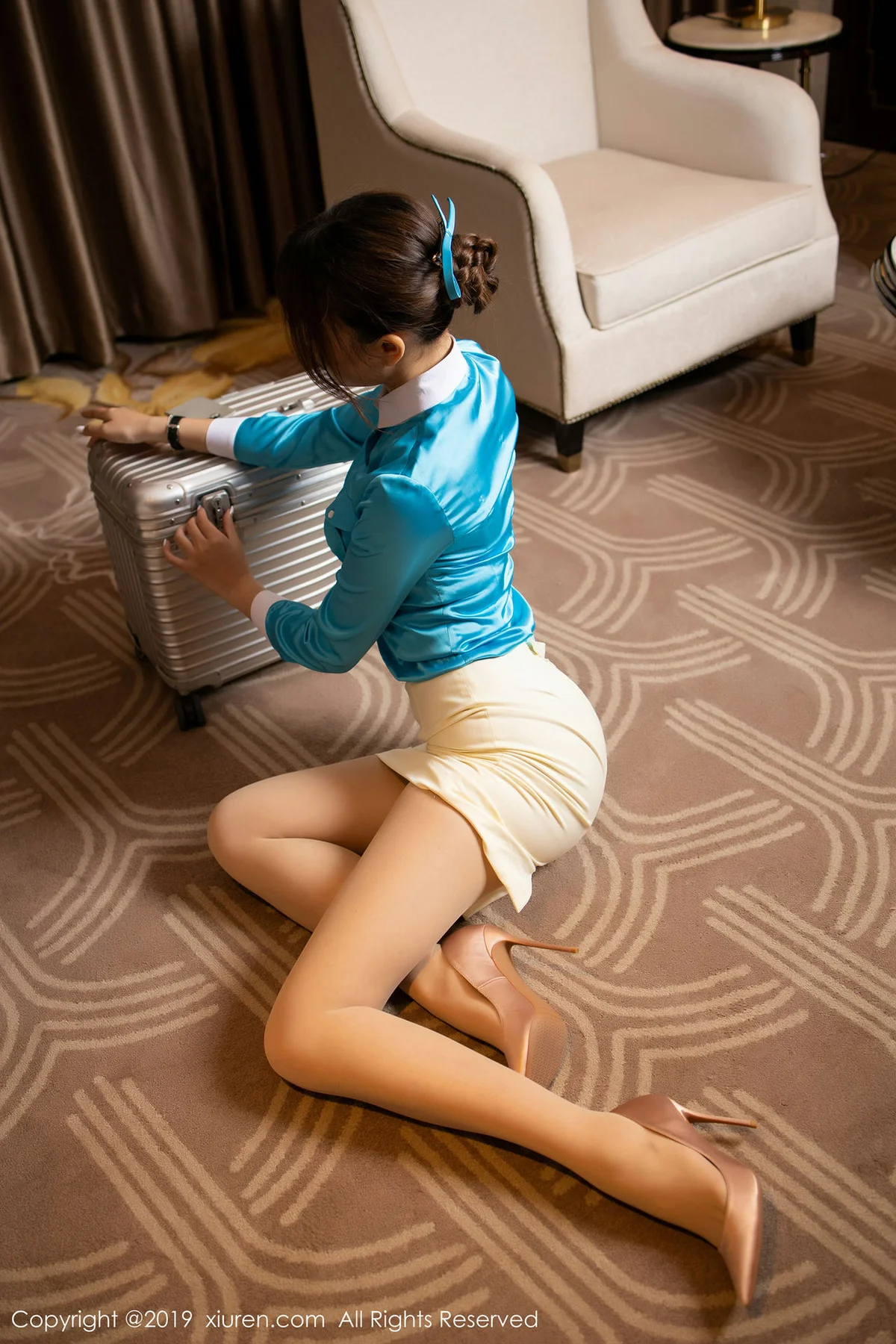 XiuRen 秀人 No.1602 77P爆乳空姐 芝芝Booty 职业制服内衣写真 - 22