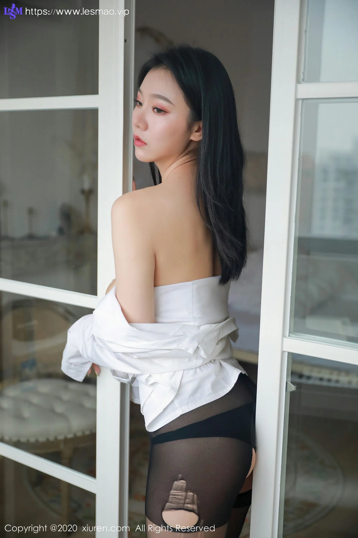 XiuRen 秀人 No.1957 开档黑丝情趣制服 anran  新图上架 - 16