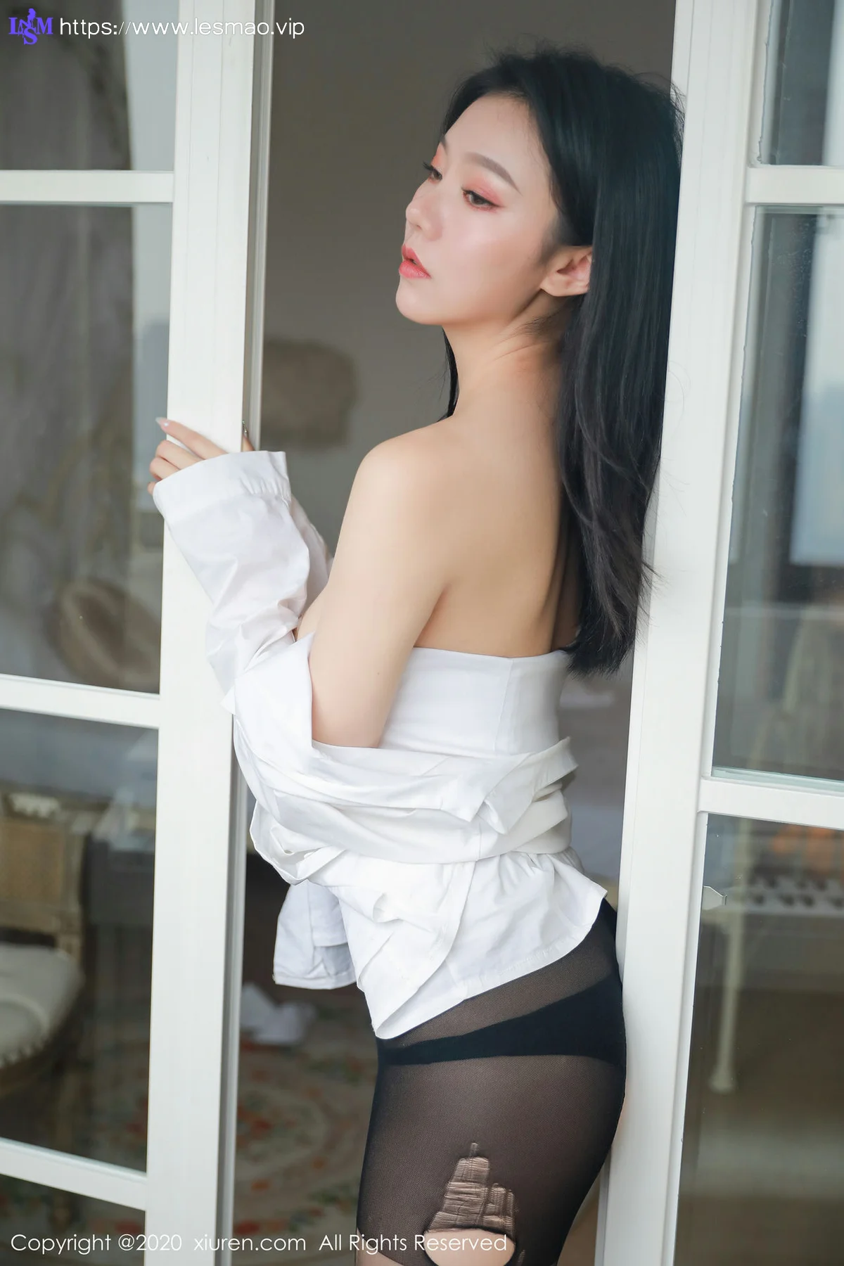 XiuRen 秀人 No.1957 开档黑丝情趣制服 anran  新图上架 - 18