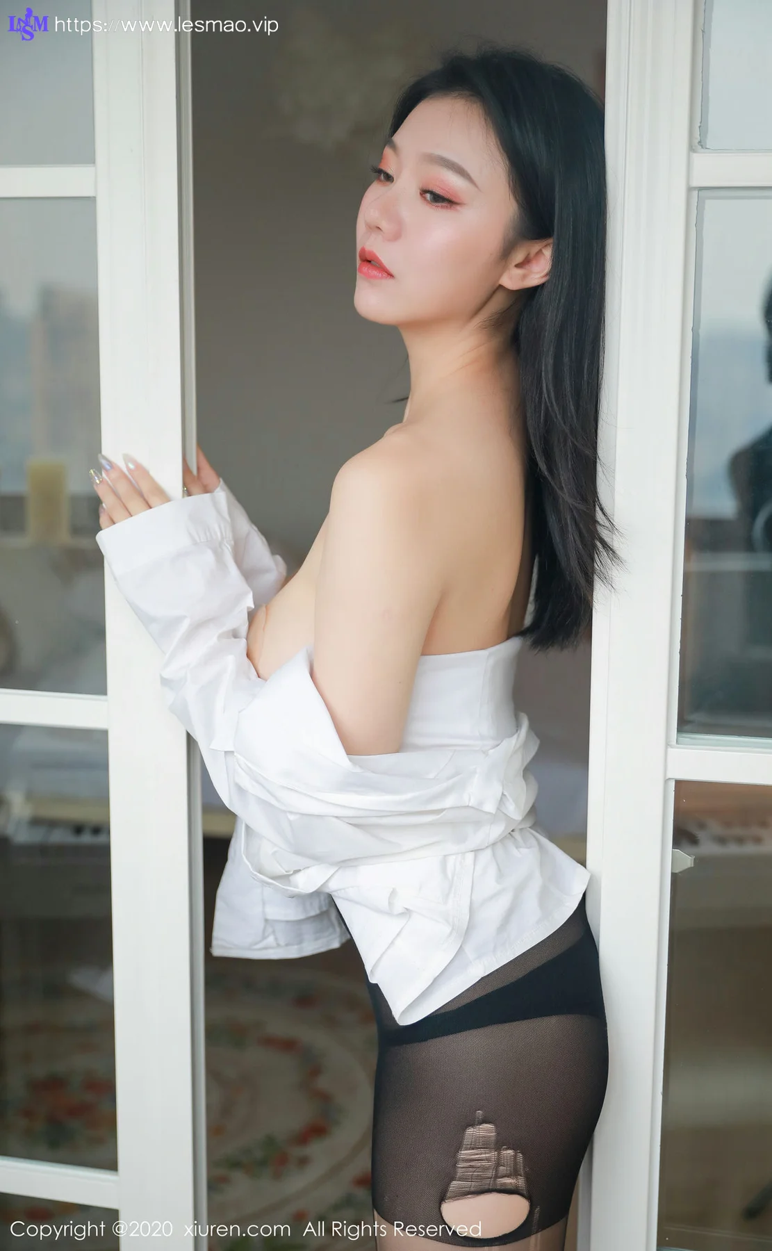 XiuRen 秀人 No.1957 开档黑丝情趣制服 anran  新图上架 - 19