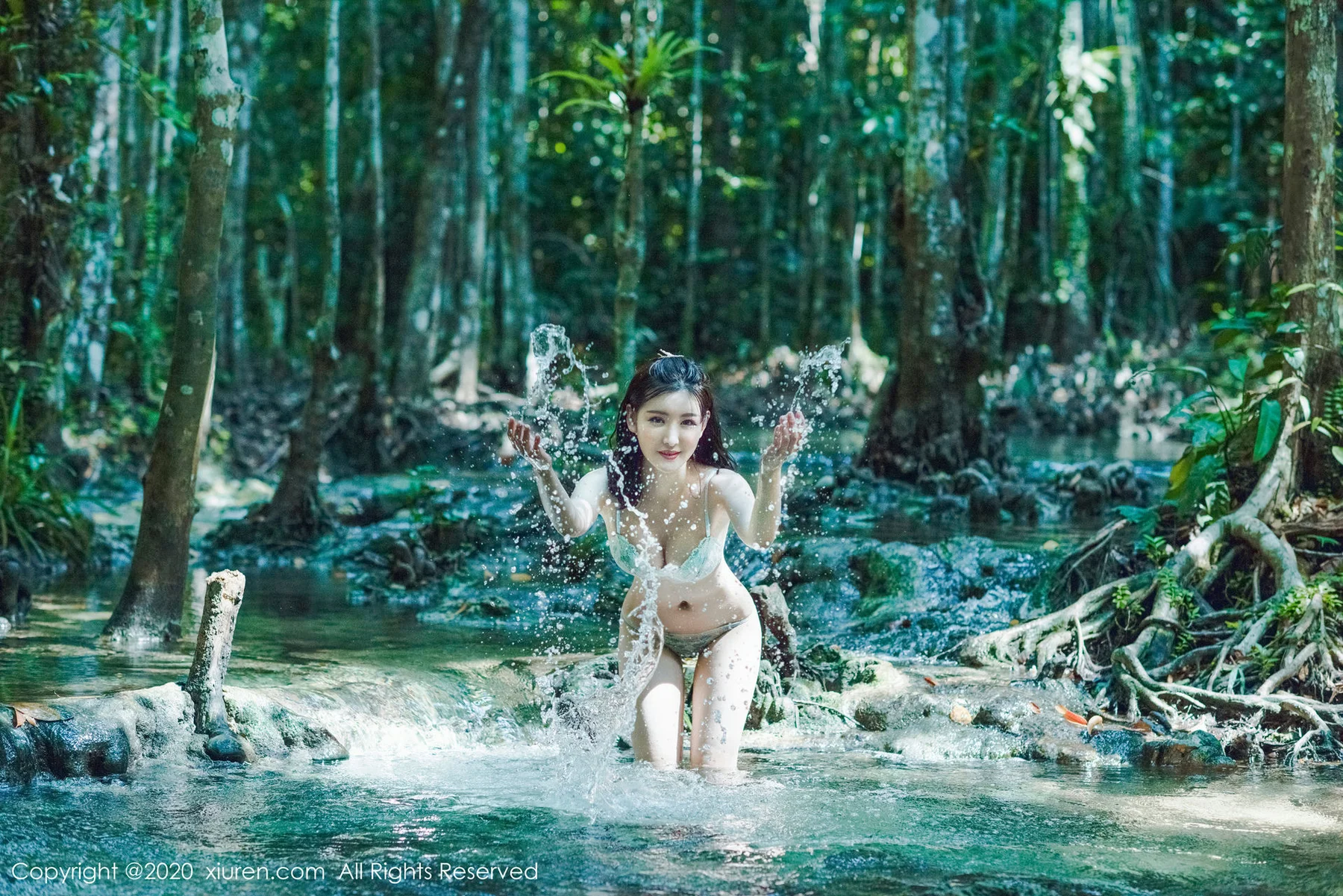 XiuRen 秀人 No.2078 野外湿身92P 沈梦瑶 甲米翡翠湖写真 - 61