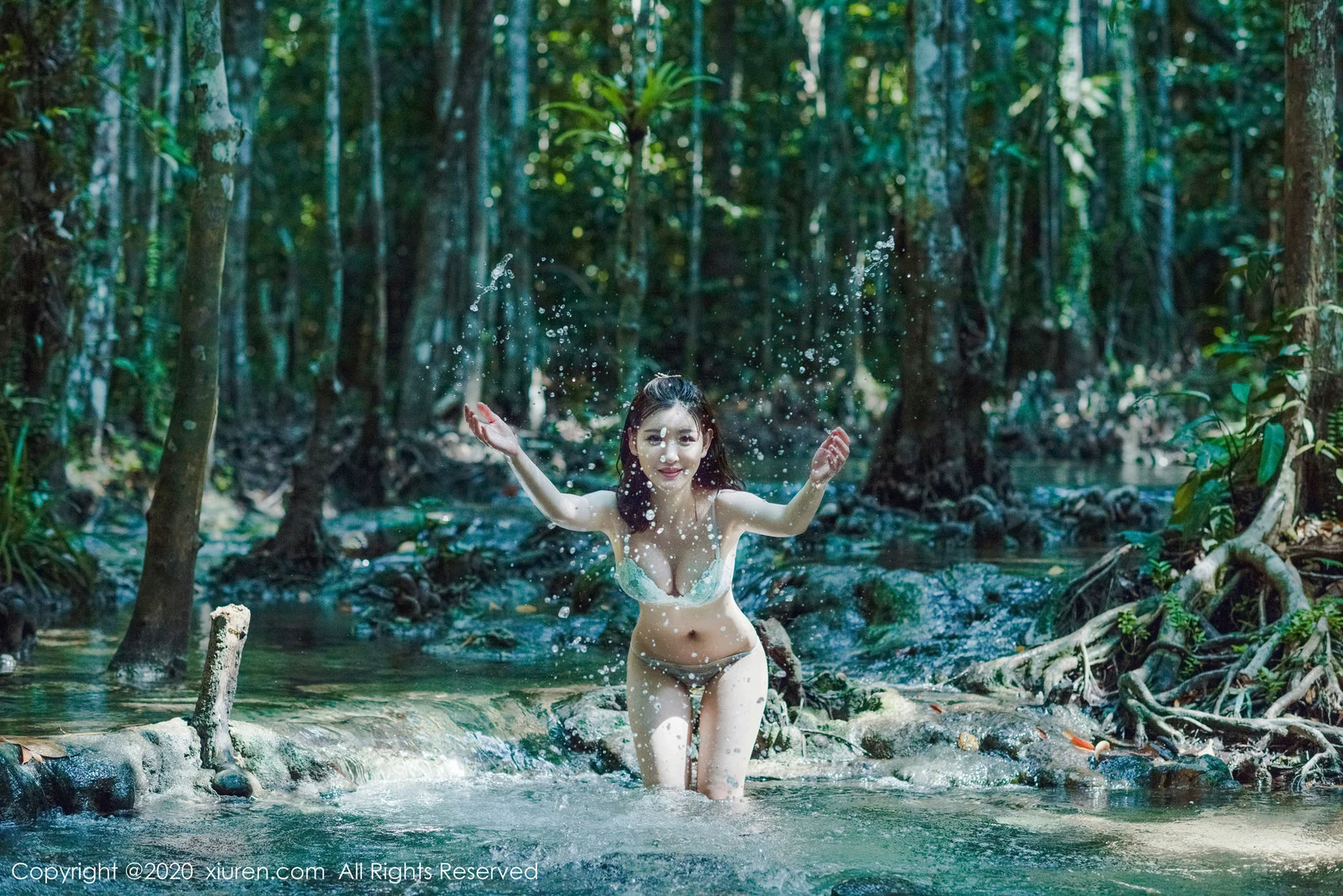 XiuRen 秀人 No.2078 野外湿身92P 沈梦瑶 甲米翡翠湖写真 - 63