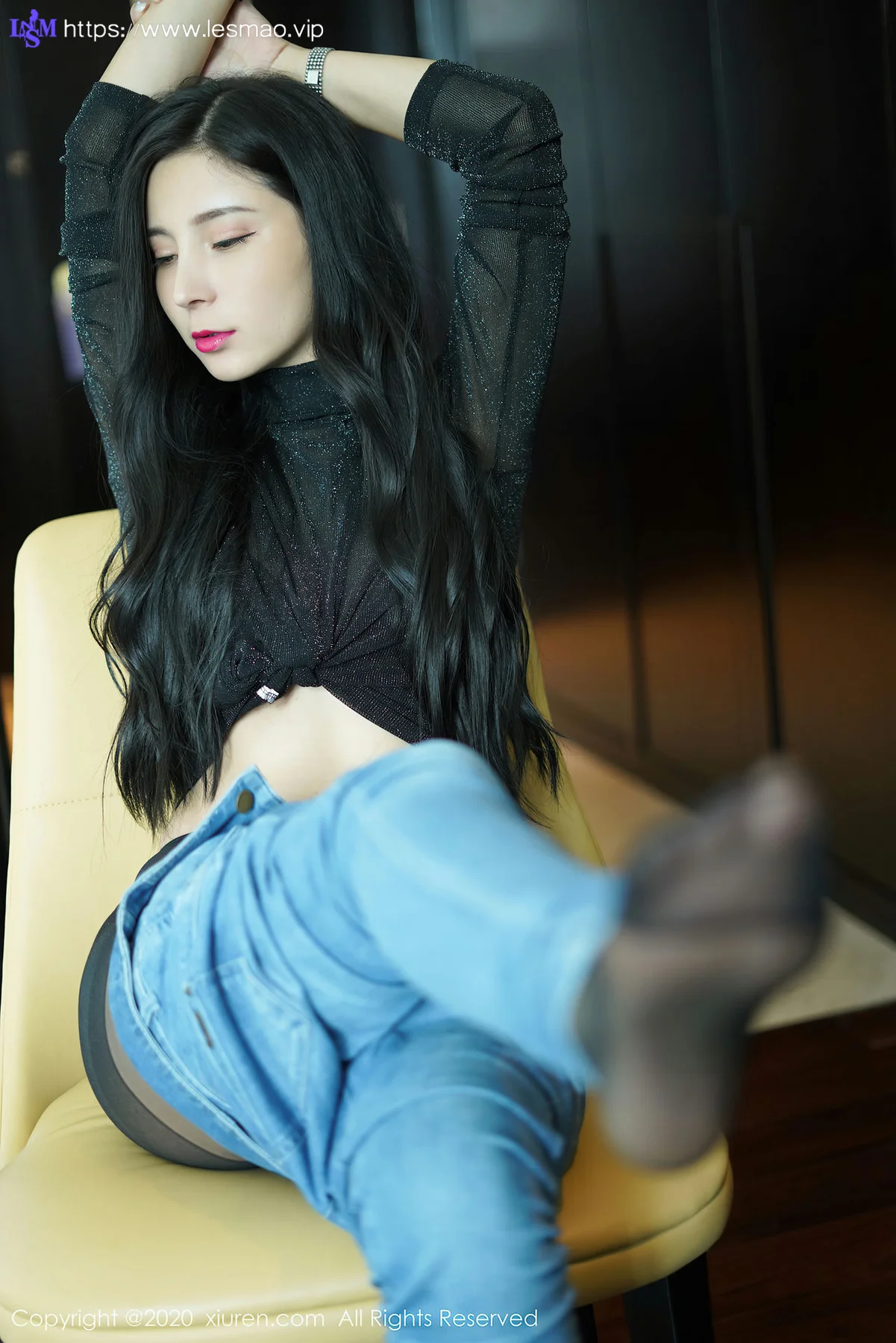 XiuRen 秀人 No.2386  性感OL 小蛮妖yummy 牛仔丁字裤 - 58