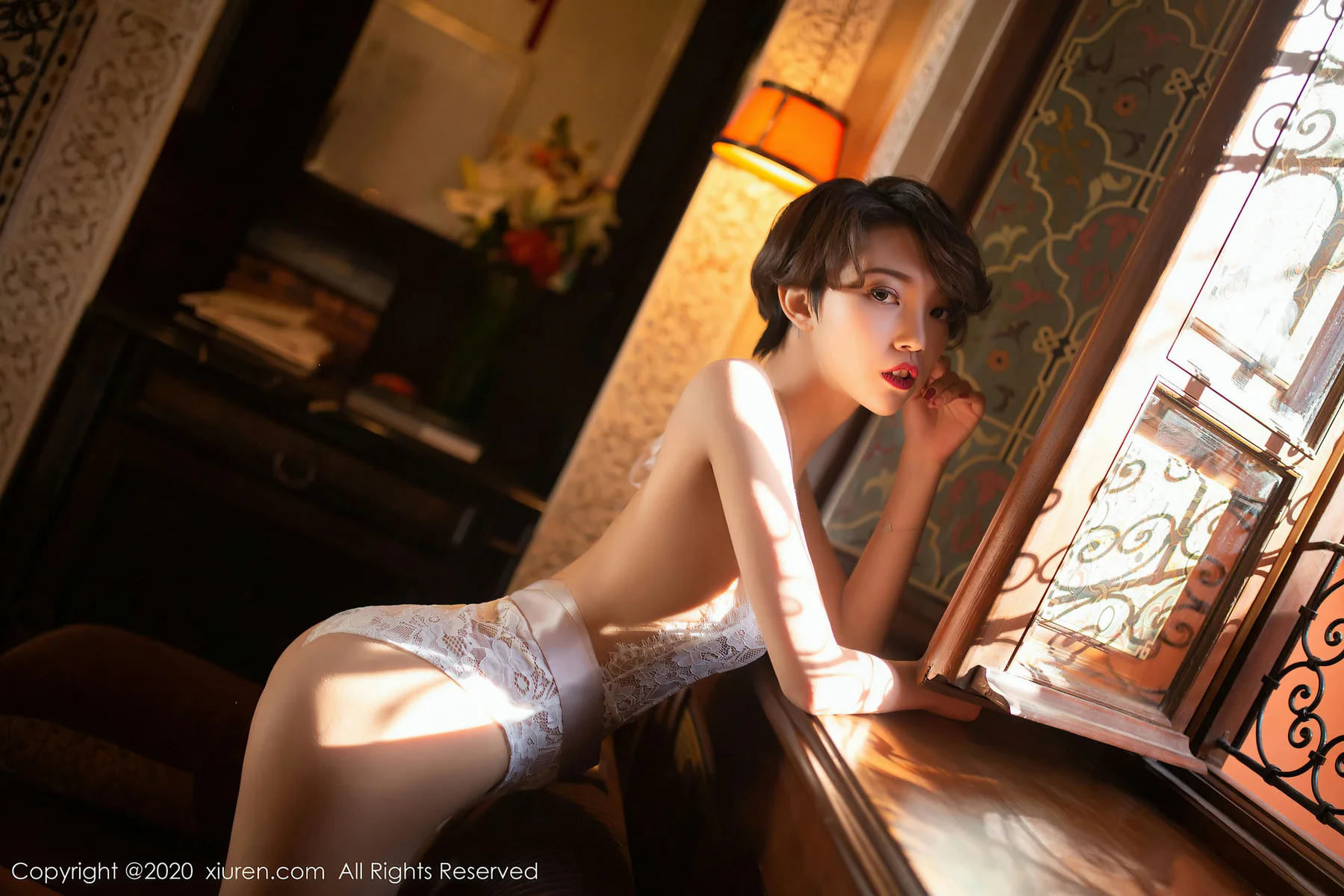 XiuRen 秀人 No.2405 白色睡衣蕾丝 冯木木 北非写真 - 31