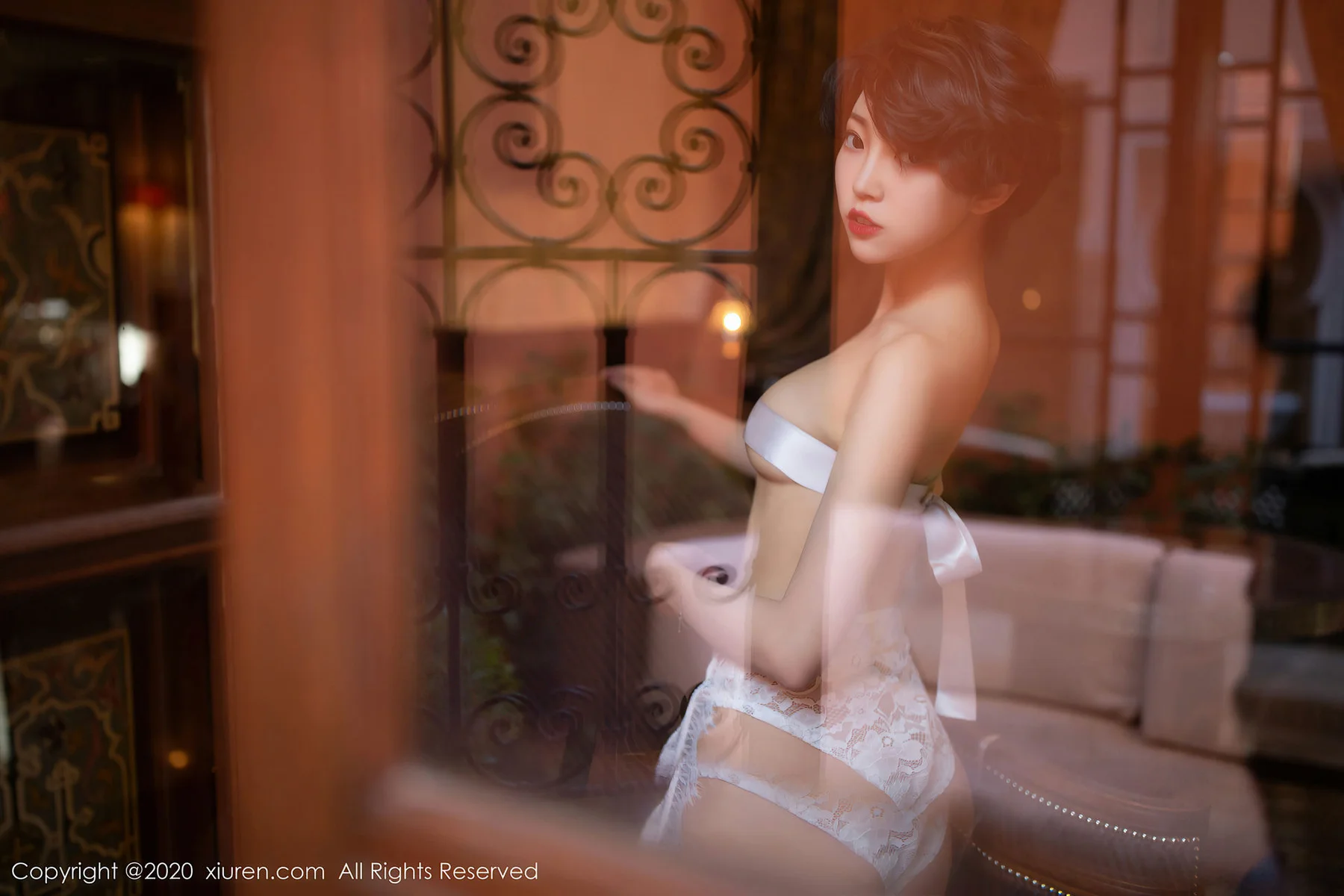 XiuRen 秀人 No.2405 白色睡衣蕾丝 冯木木 北非写真 - 65