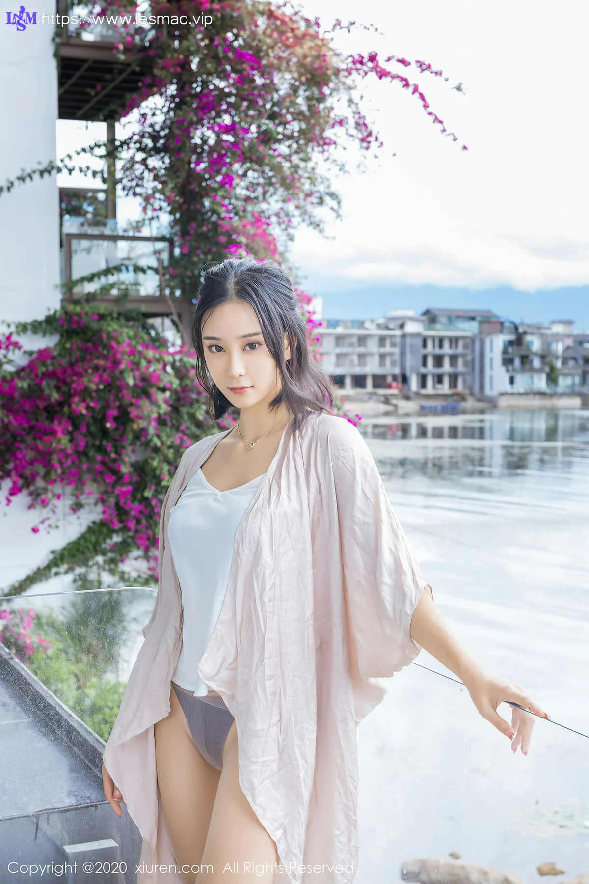 XiuRen 秀人 No.2426 蓝夏akasha 白色吊带 - 34
