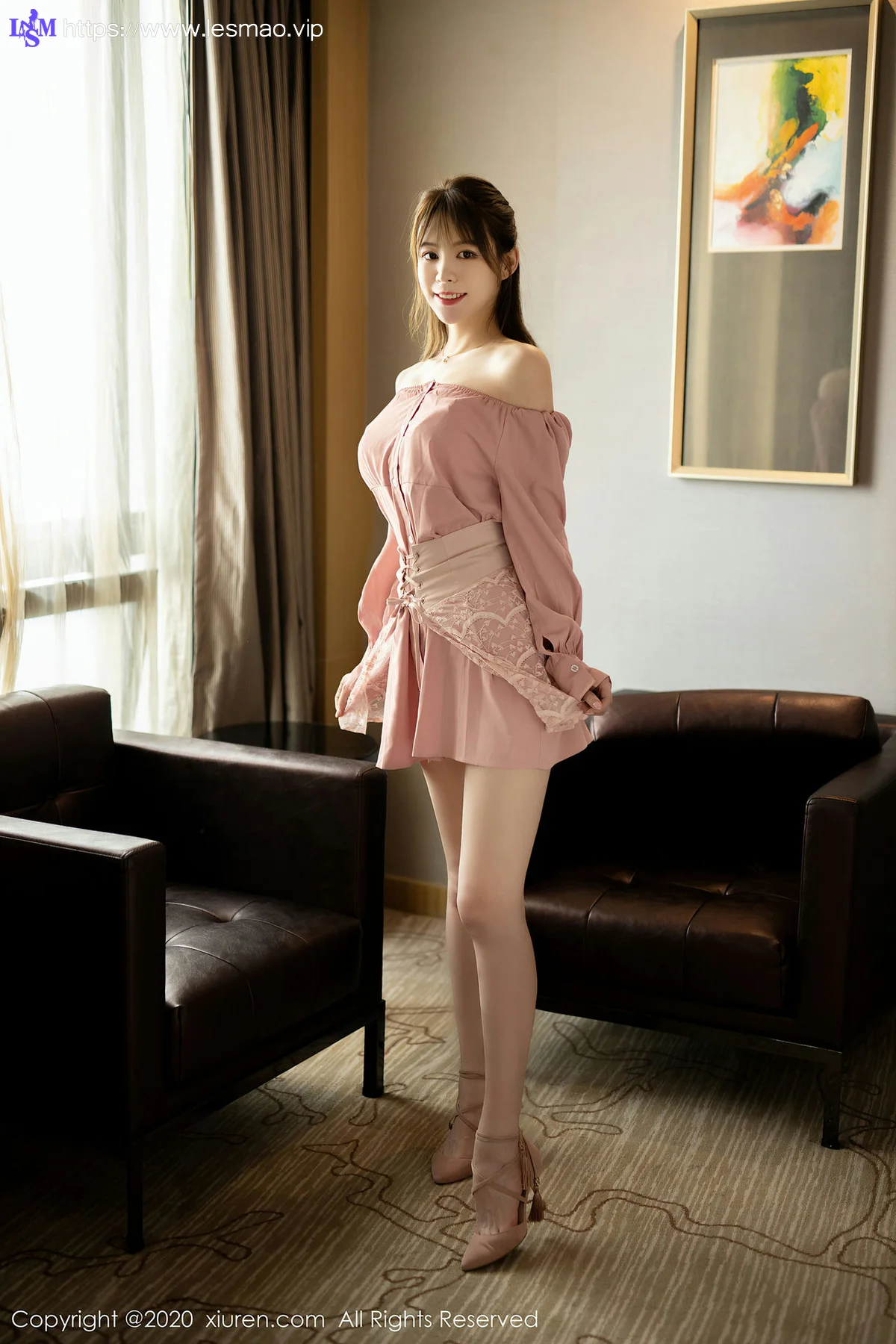 XiuRen 秀人 No.2473 粉色吊裙美腿 yoo优优 - 23