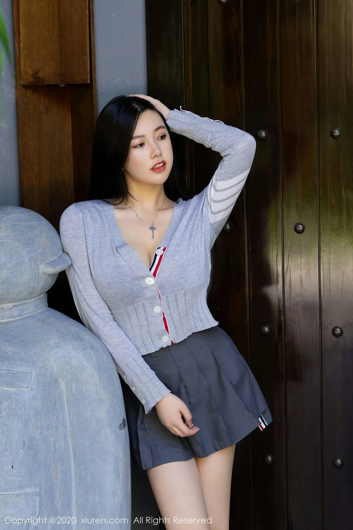 XiuRen 秀人 No.2508 学院风校服  娜露selena 三亚旅拍 - 34