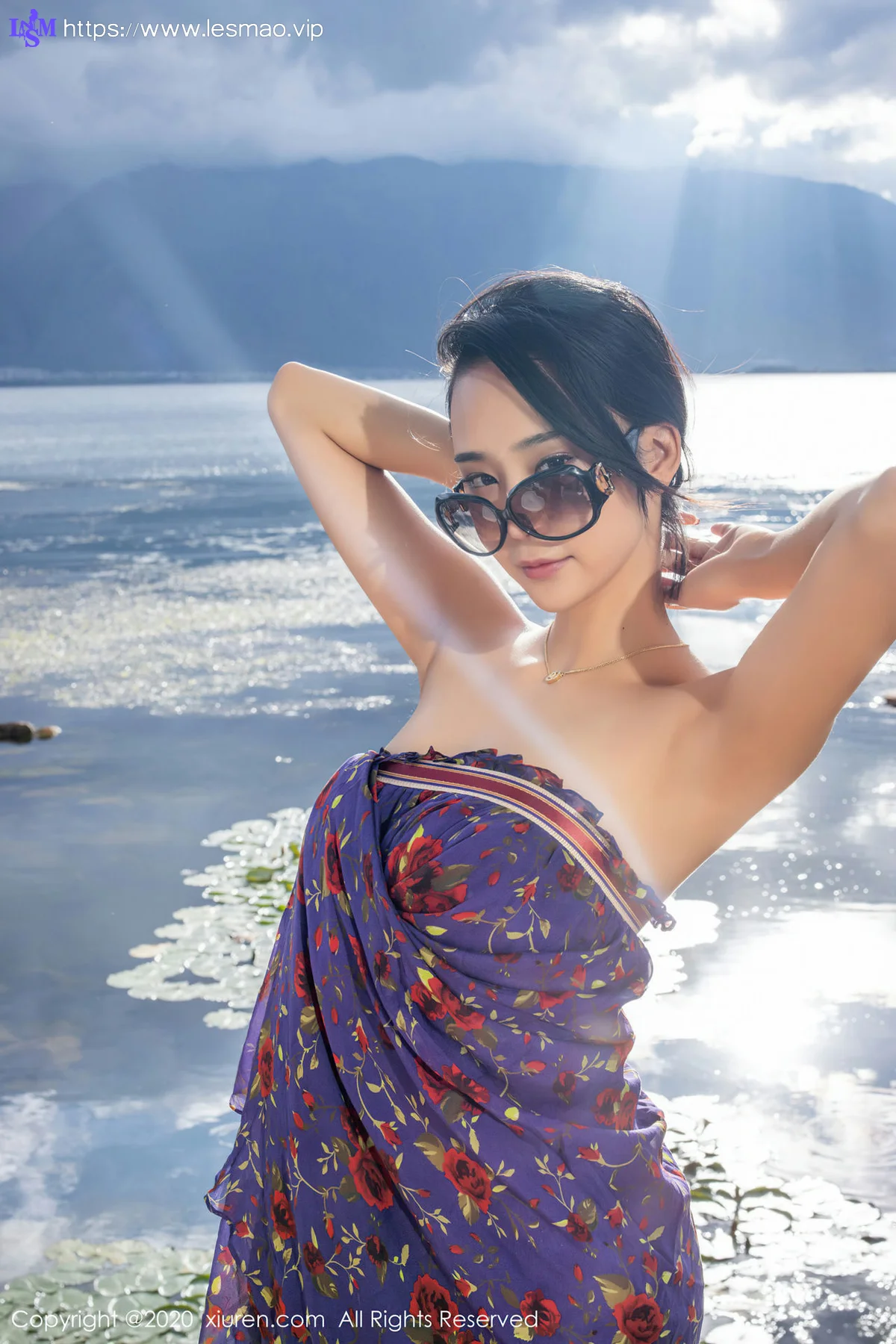XiuRen 秀人 No.2544 紫色花衣旅拍  蓝夏 - 43