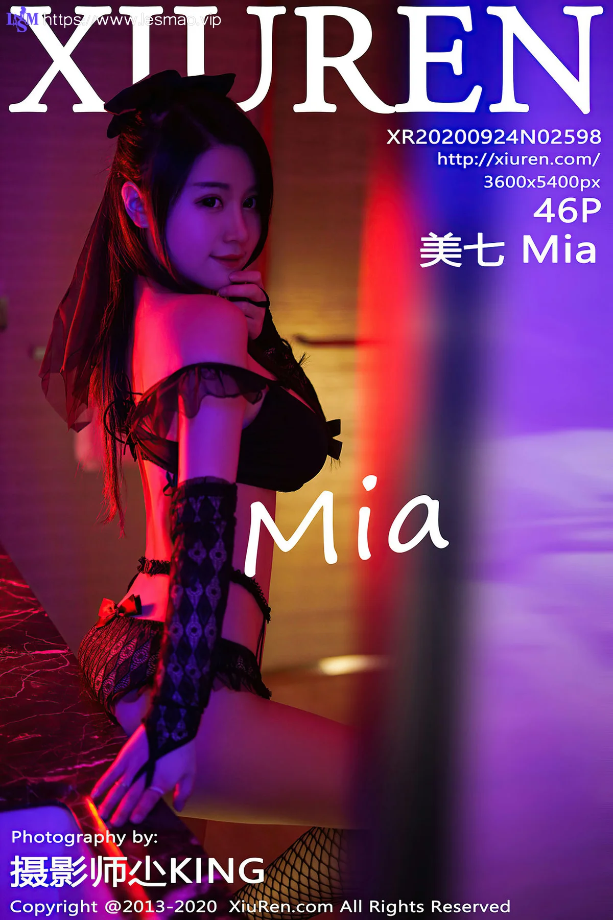 XiuRen 秀人 No.2598  童颜巨乳 美七mia 黑丝蕾丝内衣 - 47