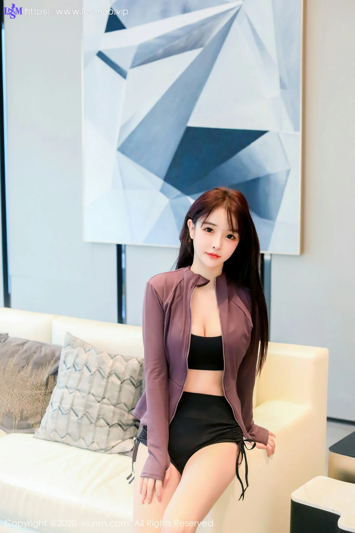 XiuRen 秀人 No.2696 面容清甜秀美 南初妹妹 黑色运动内衣 - 21