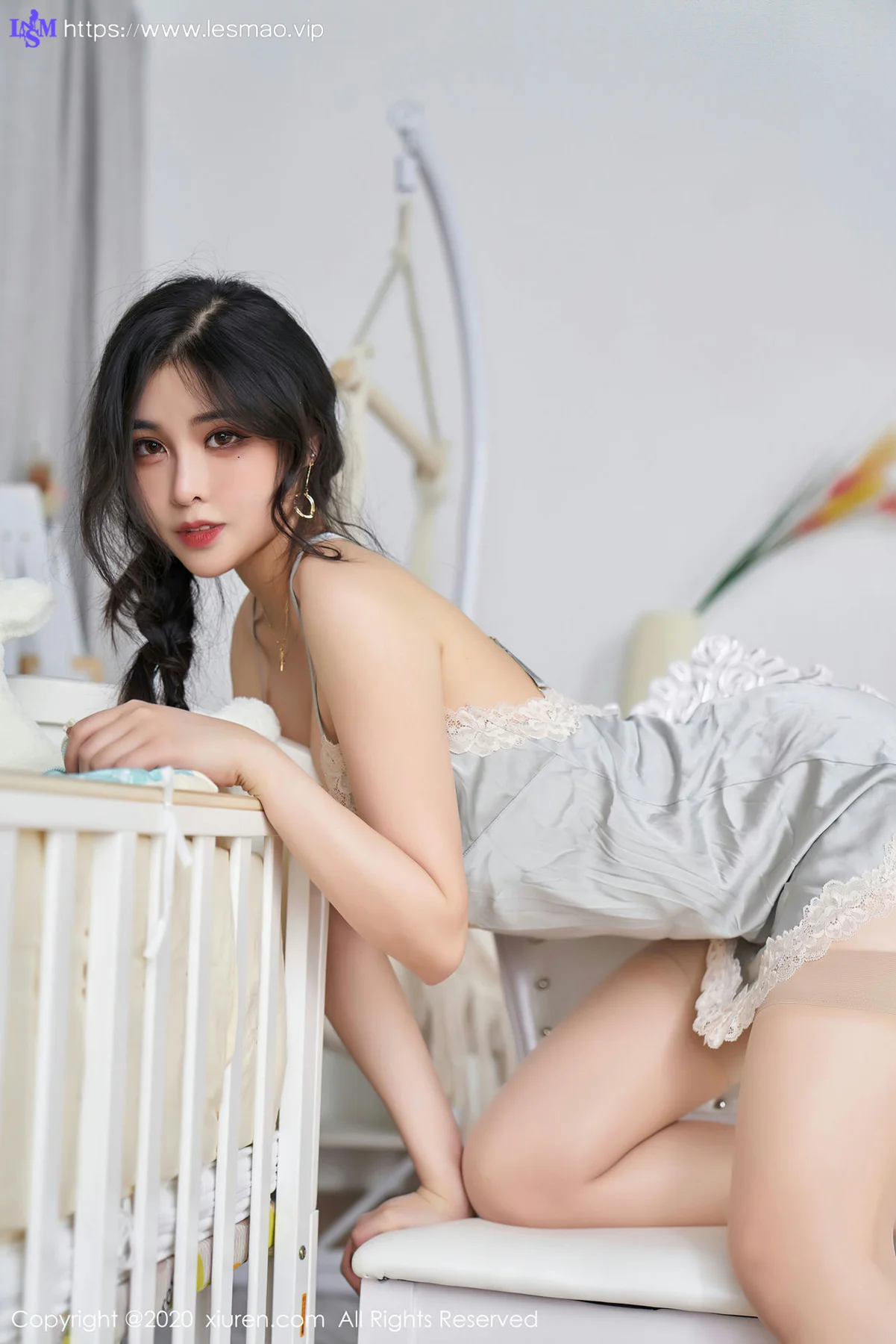 XiuRen 秀人 No.2737  蕾丝吊裙睡裙丝袜 韩静安 - 34