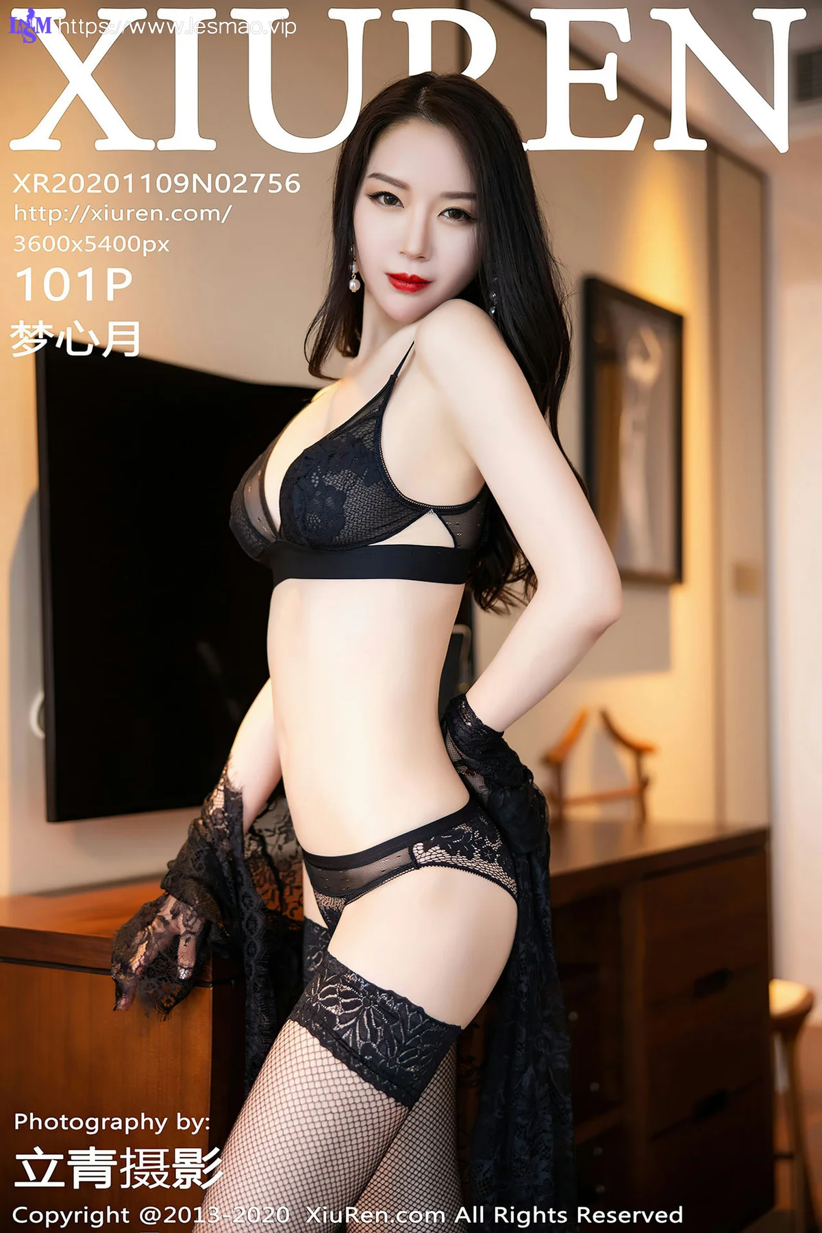 XiuRen 秀人 No.2756  梦心月 魅惑黑色内衣 - 102