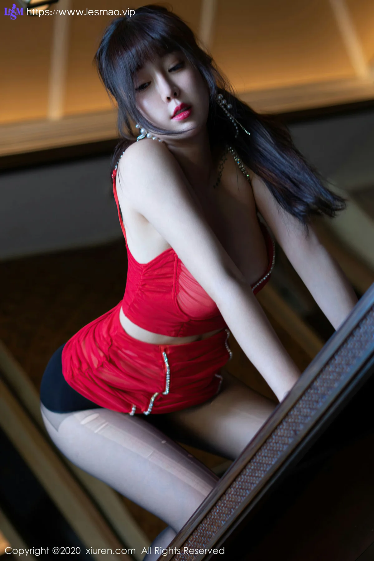 XiuRen 秀人 No.2757  王雨纯 猩红内衣丰满美女旅拍 - 21