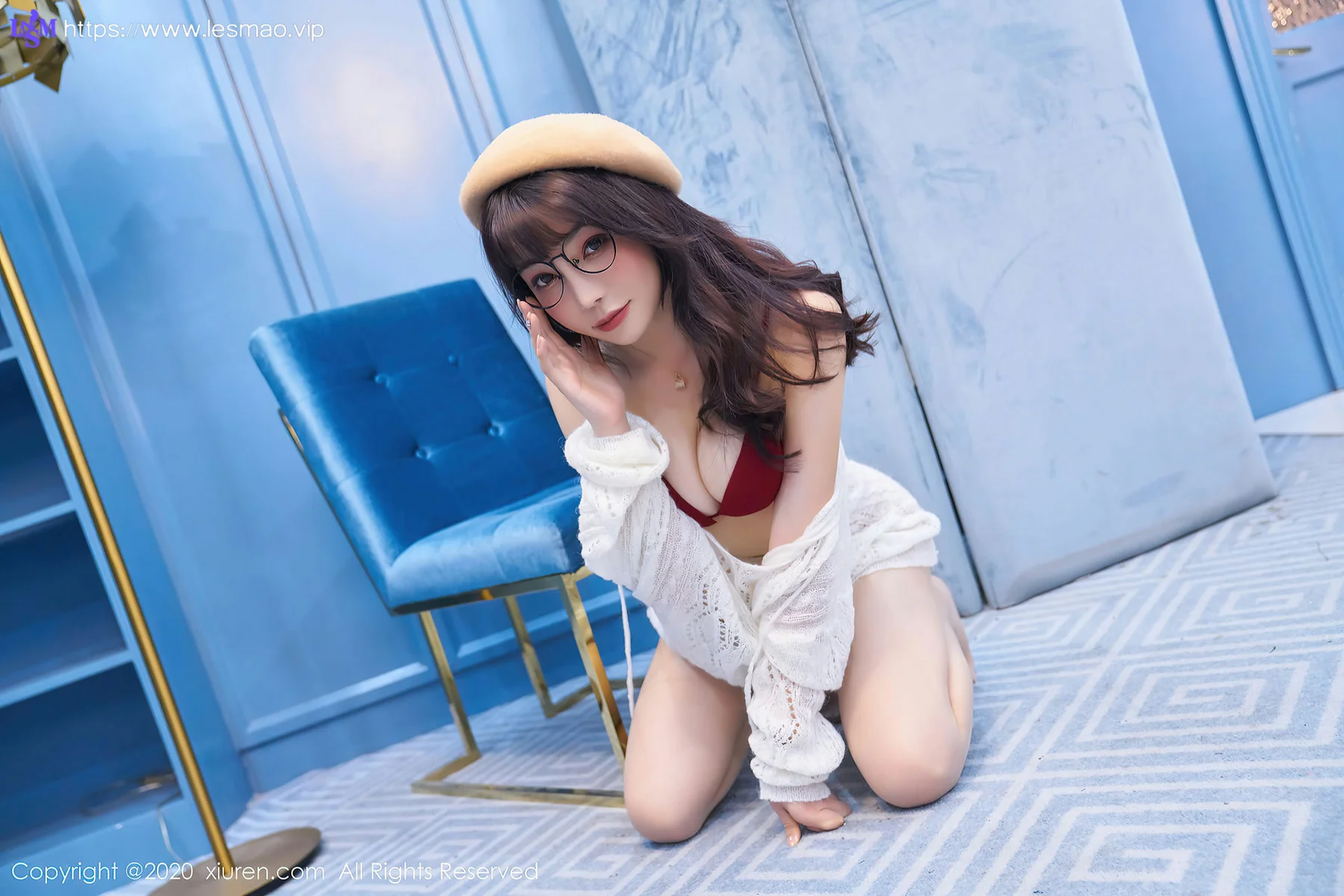 XiuRen 秀人 No.2859  眼镜ol与草帽俏皮可爱 芝芝 - 55