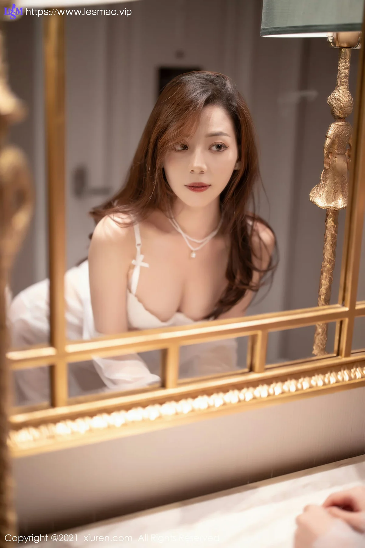 XiuRen 秀人 No.3045  白色轻透内衣 言沫 - 48