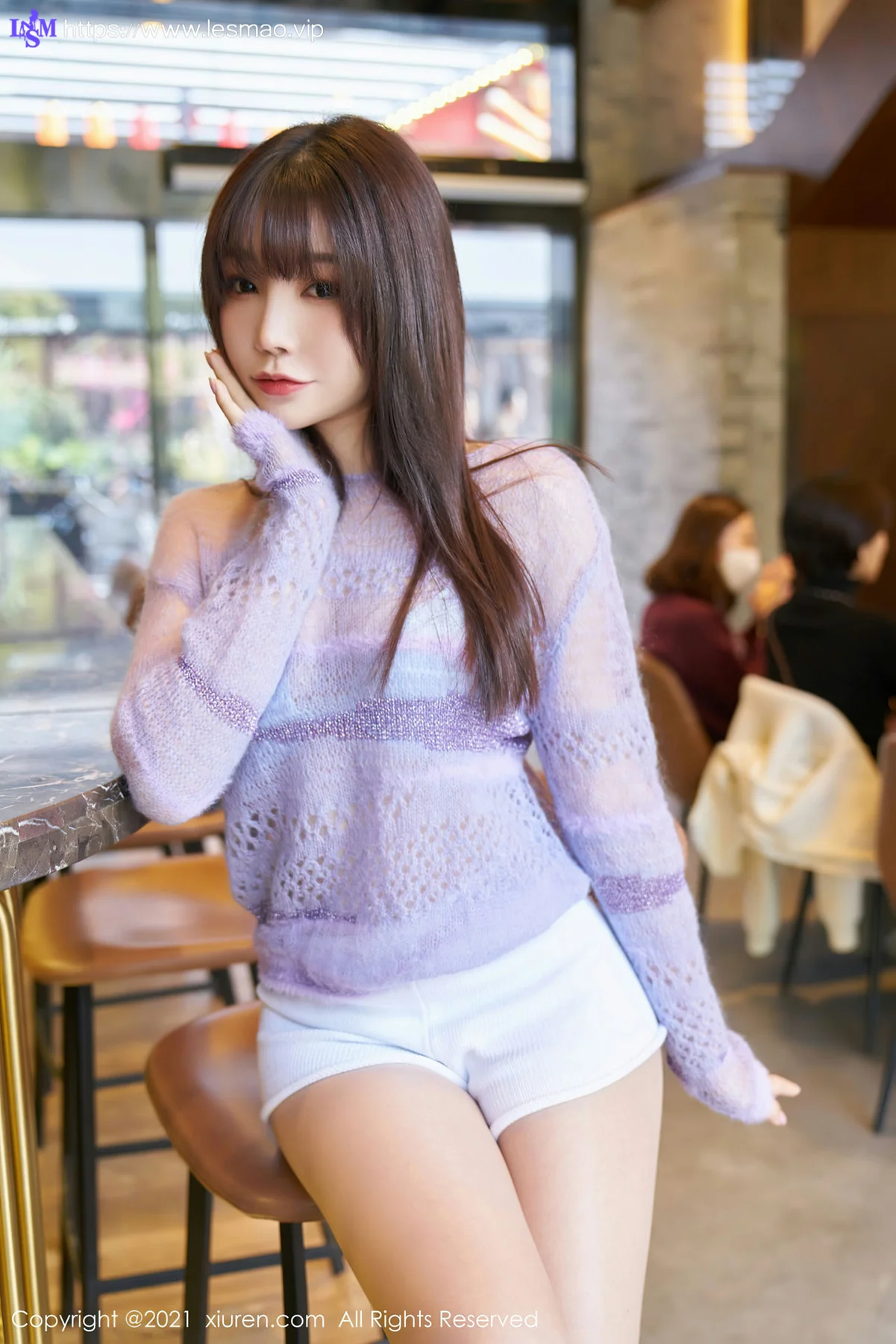XiuRen 秀人 No.3058  芝芝booty 紫色的毛绒镂空内衣 - 16
