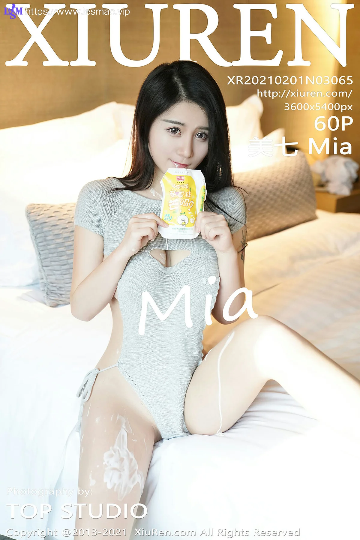 XiuRen 秀人 No.3065  开背毛衣喝牛奶萝莉 美七mia - 61