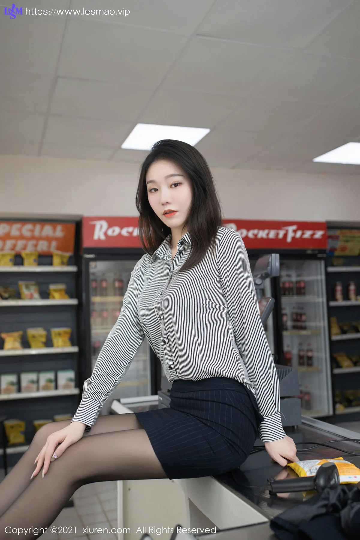 XiuRen 秀人 No.3123  安然 条纹衬衫职业装 - 19