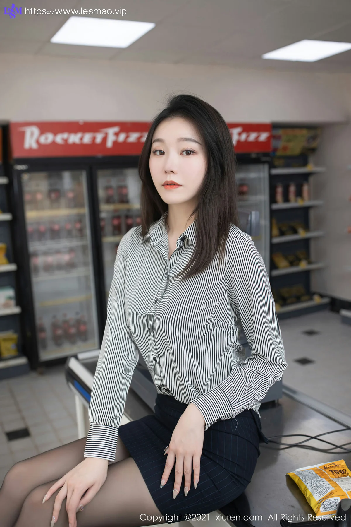 XiuRen 秀人 No.3123  安然 条纹衬衫职业装 - 20