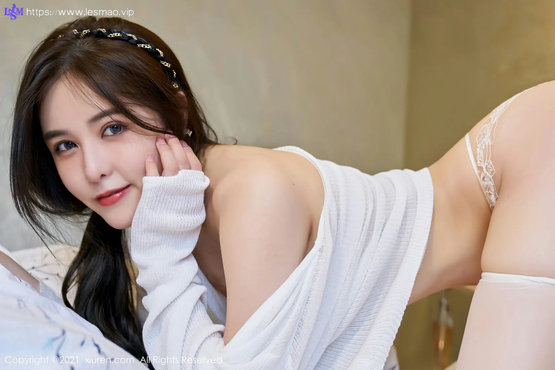XiuRen 秀人 No.3419 魅惑白丝袜  韩静安 性感写真 - 61