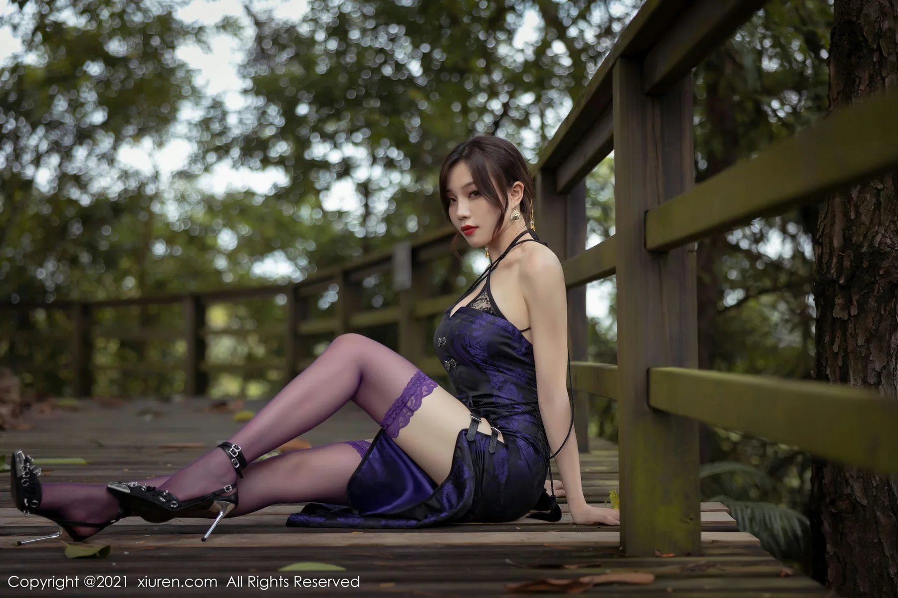 XiuRen 秀人 No.3794 紫色旗袍 芝芝Booty 性感写真11 - 21