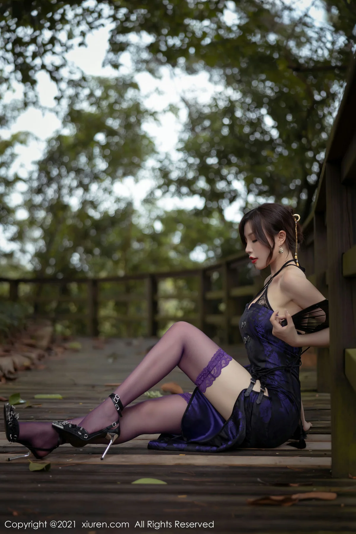 XiuRen 秀人 No.3794 紫色旗袍 芝芝Booty 性感写真11 - 22