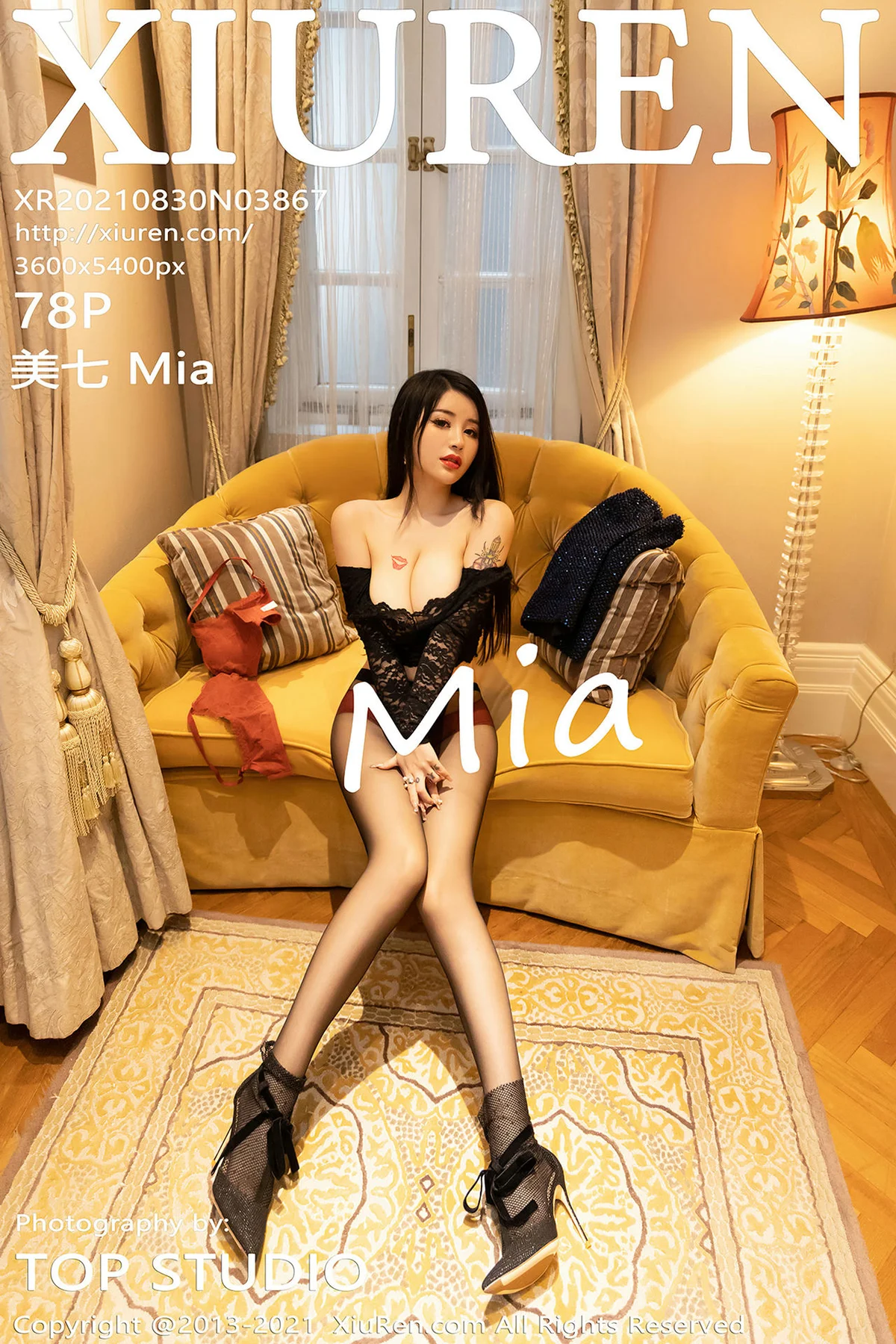 XiuRen 秀人 No.3867 黑色镂空 美七Mia 性感写真3 - 79