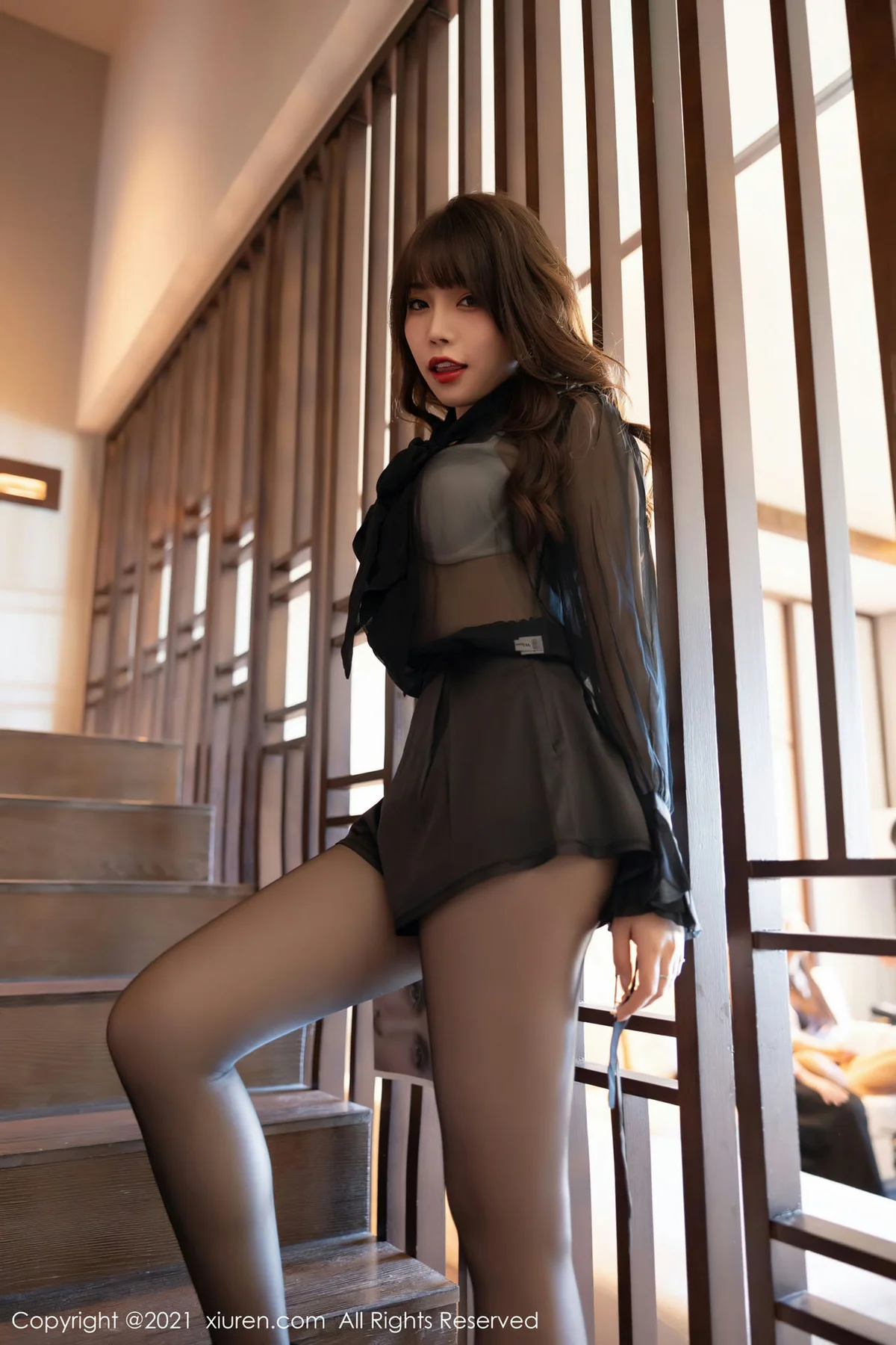 XiuRen 秀人 No.4114 魅惑黑丝 芝芝Booty 深圳旅拍 - 43