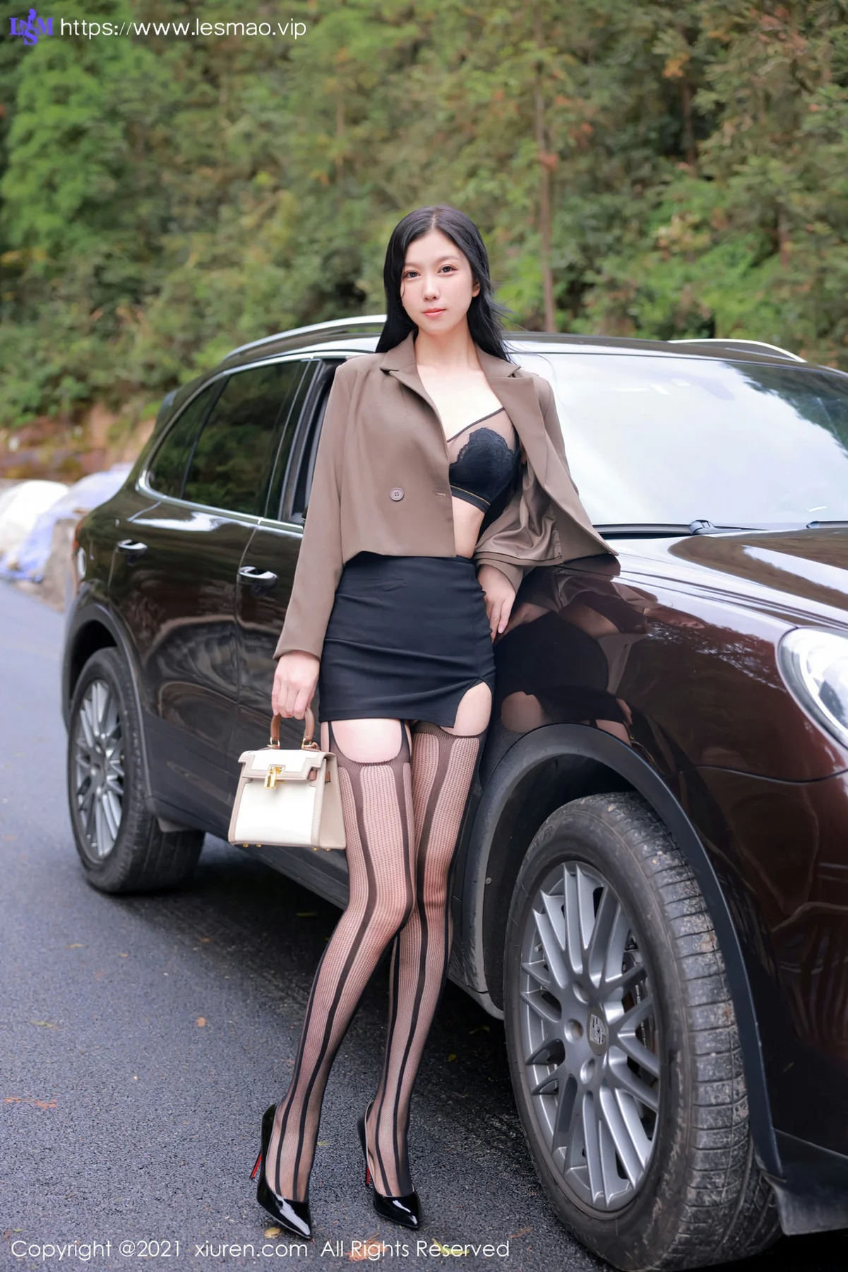 XiuRen 秀人 No.4179 黑丝吊袜 李雅柔182CM 性感写真 - 15