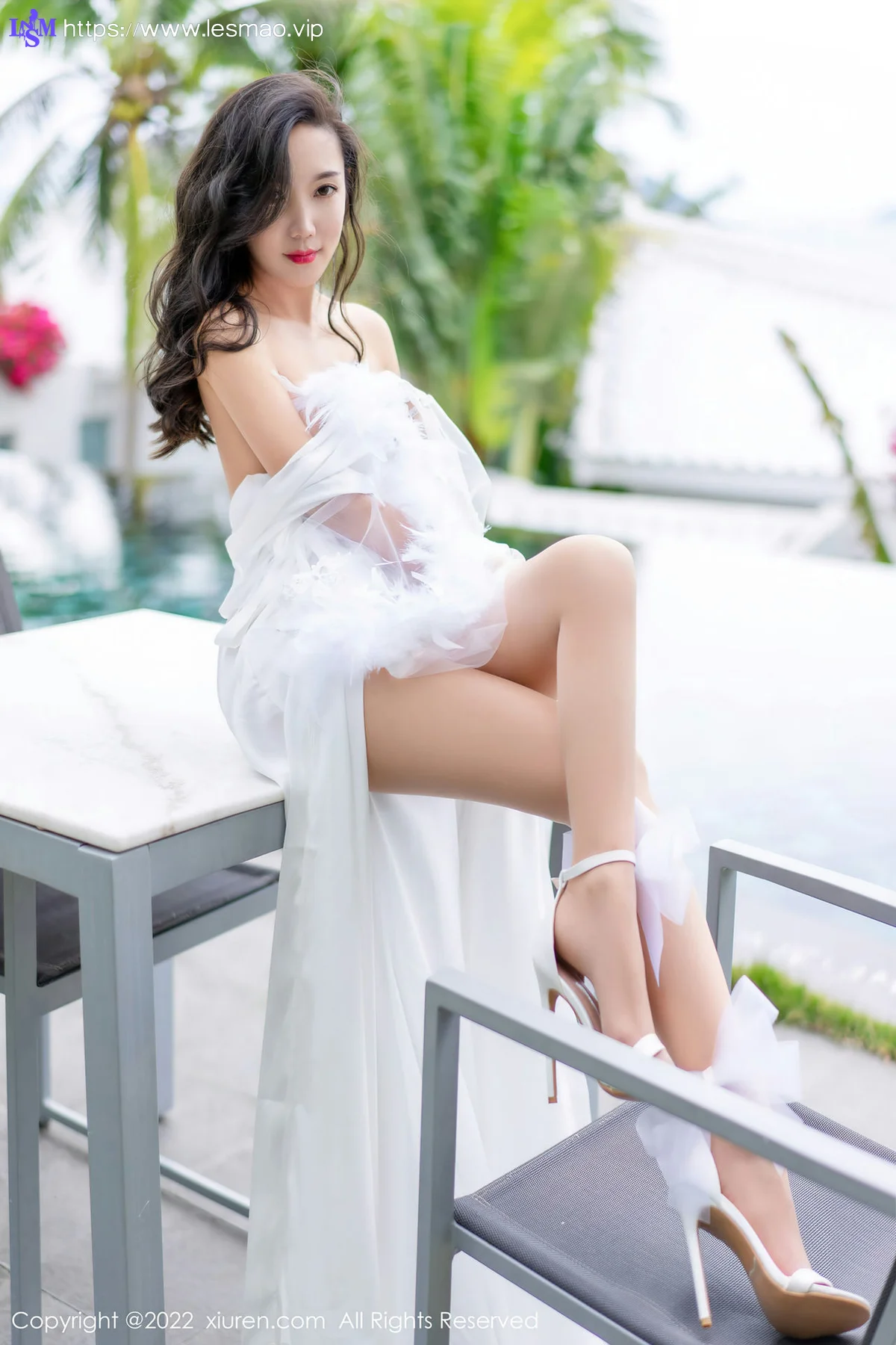 XiuRen 秀人 No.4420 白色礼服 艾静香 三亚旅拍 - 26