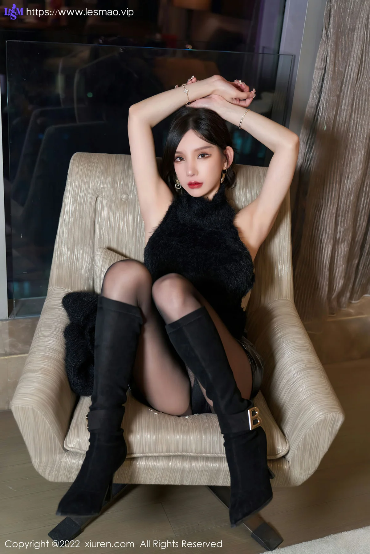 XiuRen 秀人 No.4437 黑色皮裙 周于希Sally 性感写真111 - 34