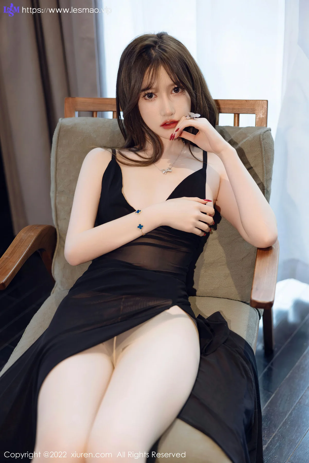 XiuRen 秀人 No.4460 黑色轻透长裙 美桃酱 性感写真2 - 47