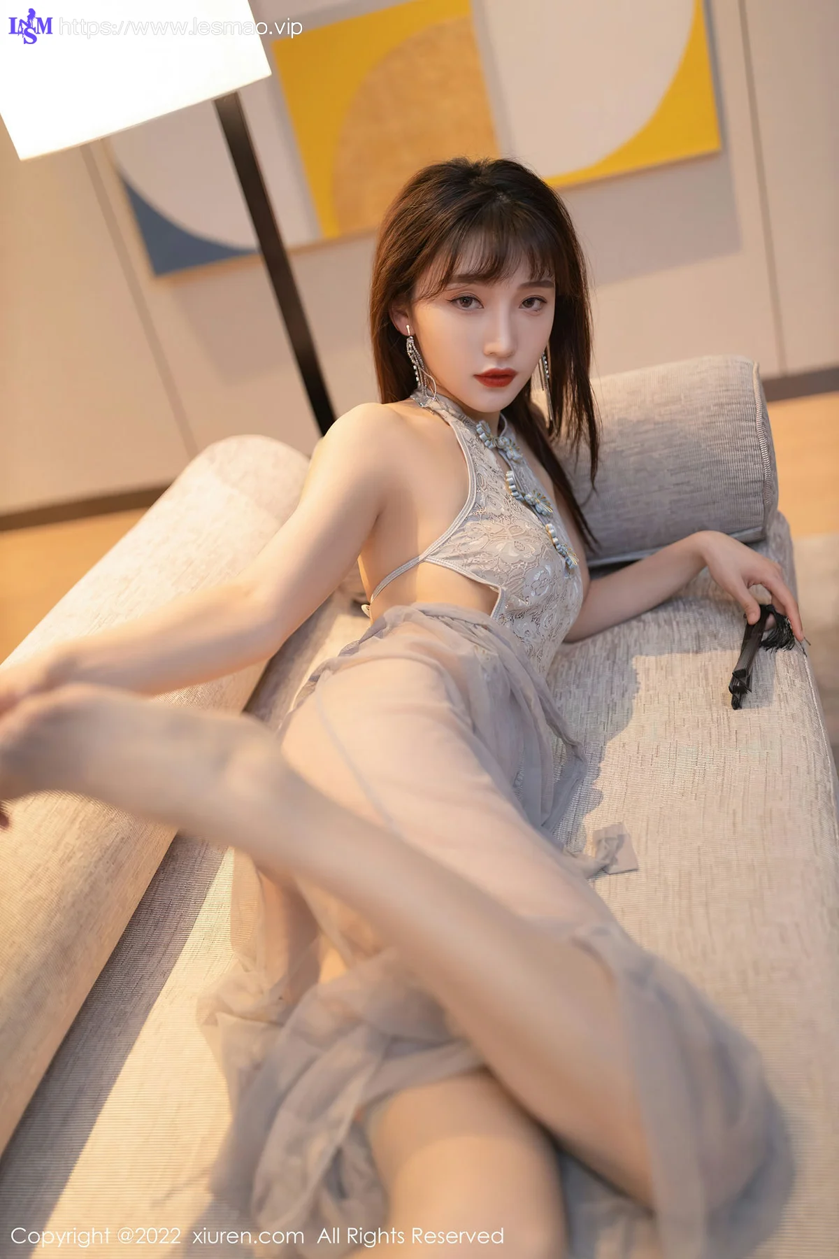 XiuRen 秀人 No.4592 灰色薄纱长裙 陆萱萱 性感写真11 - 48