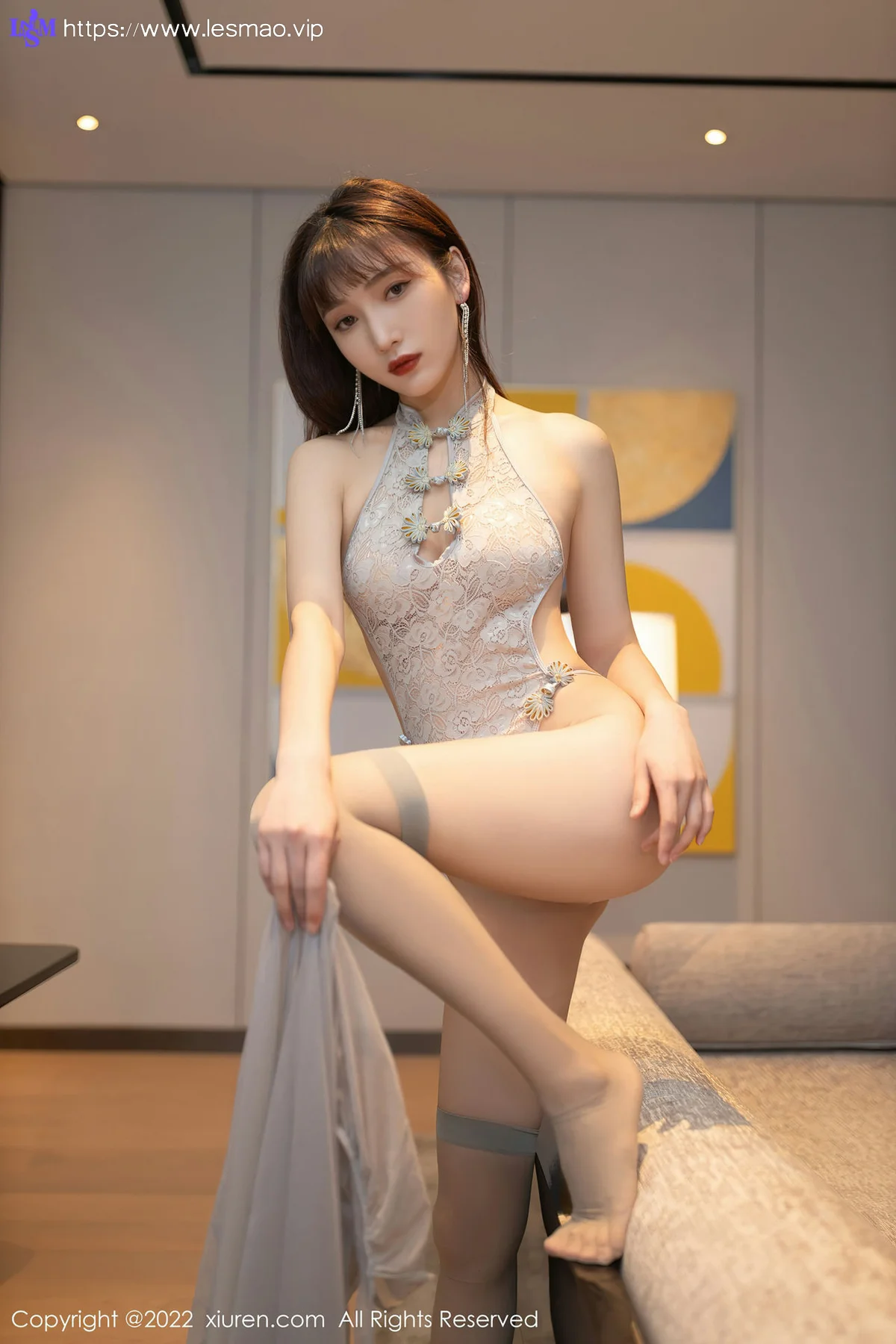 XiuRen 秀人 No.4592 灰色薄纱长裙 陆萱萱 性感写真11 - 62