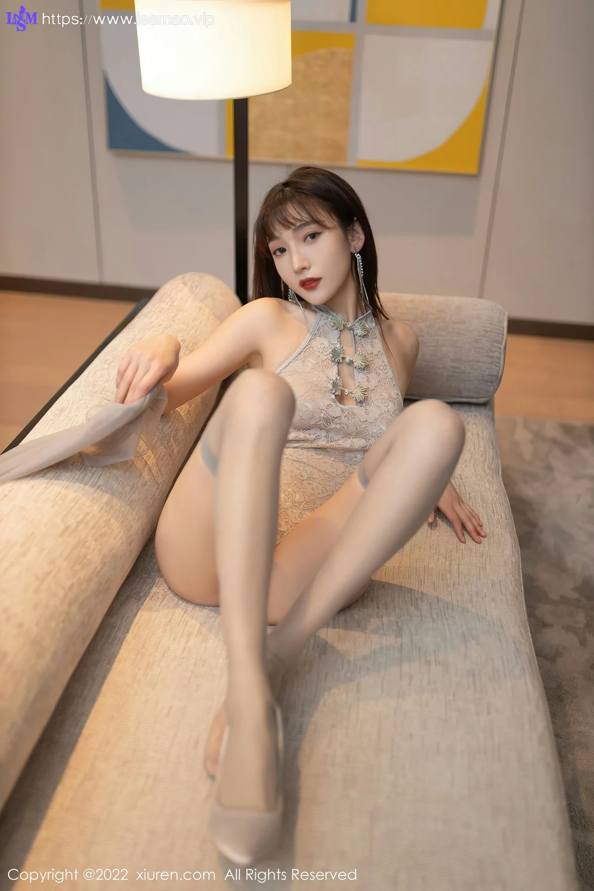XiuRen 秀人 No.4592 灰色薄纱长裙 陆萱萱 性感写真11 - 64