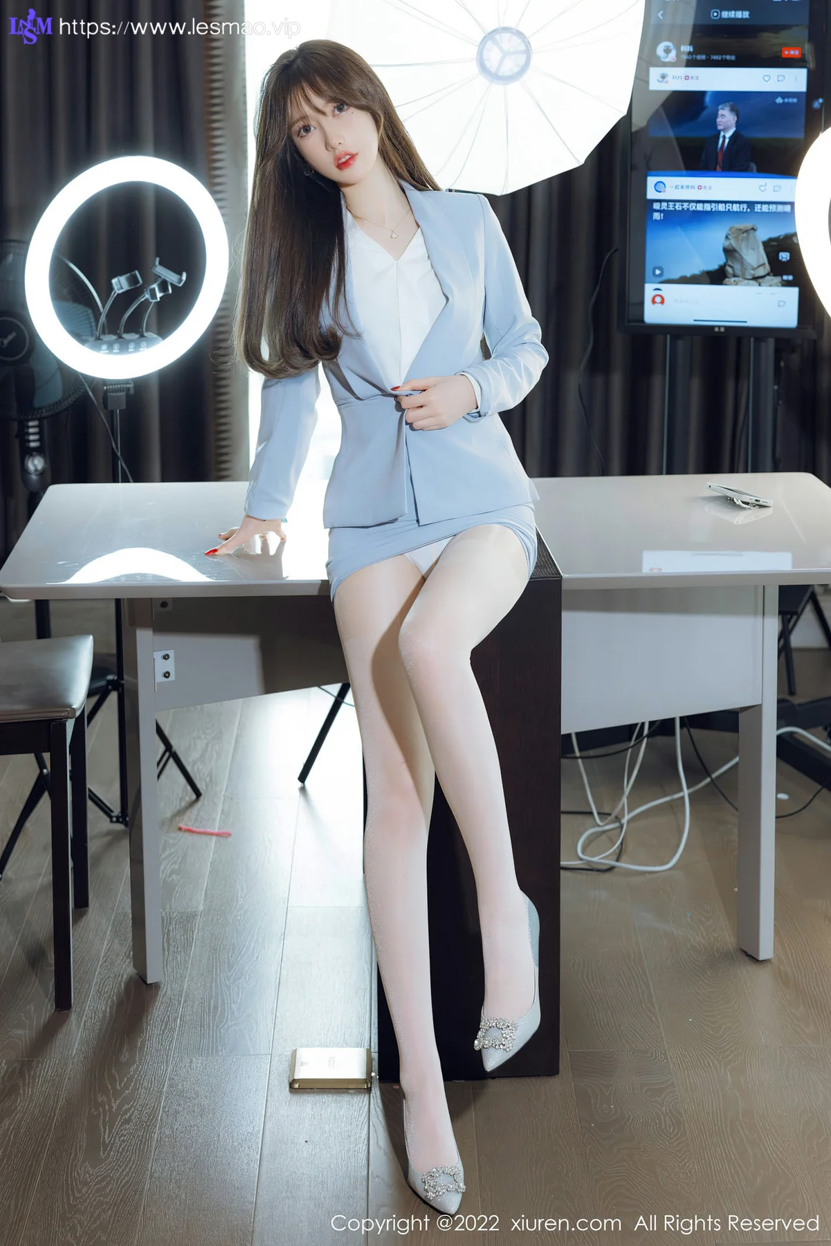 XiuRen 秀人 No.4658 魅惑白色丝袜 美桃酱 性感写真 - 22