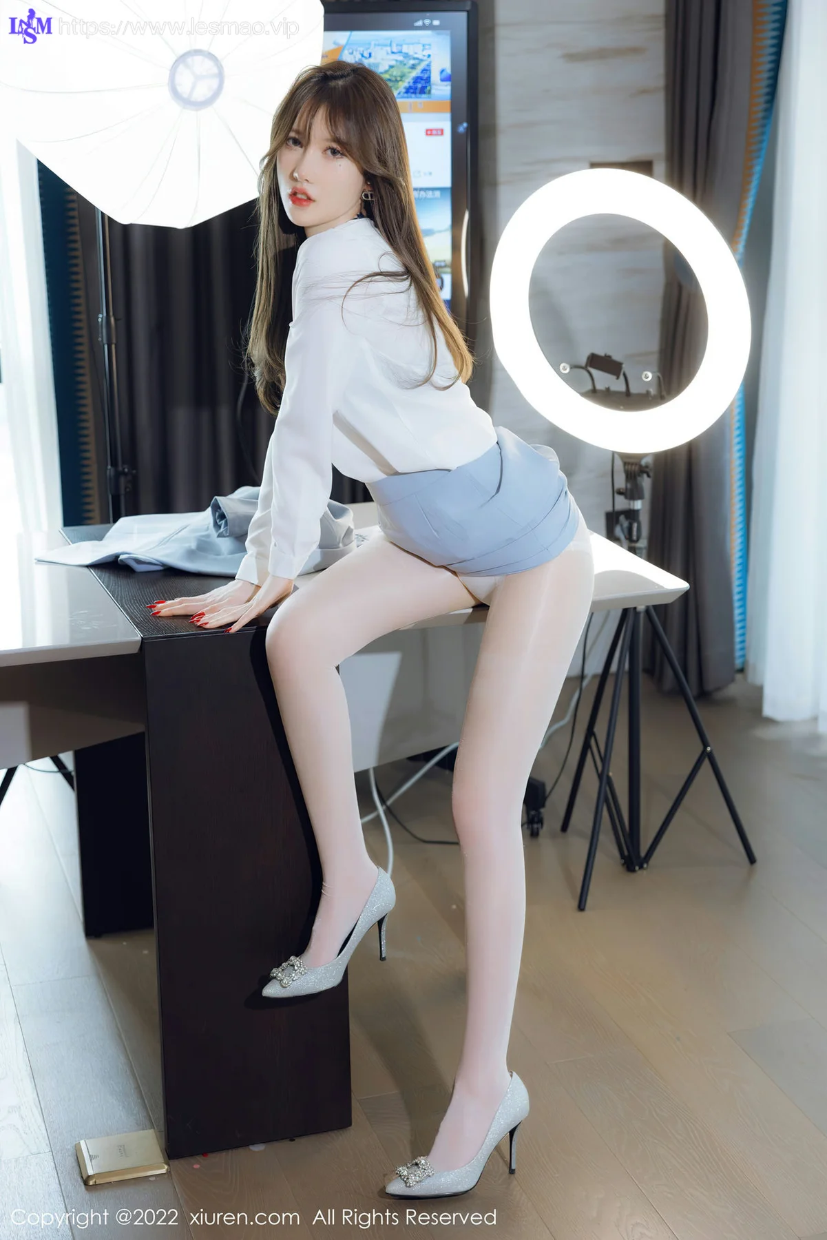 XiuRen 秀人 No.4658 魅惑白色丝袜 美桃酱 性感写真 - 36