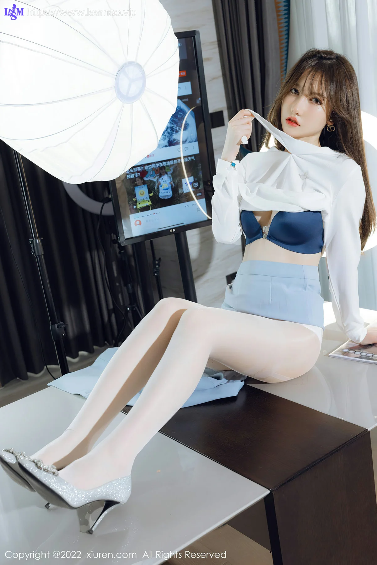 XiuRen 秀人 No.4658 魅惑白色丝袜 美桃酱 性感写真 - 55