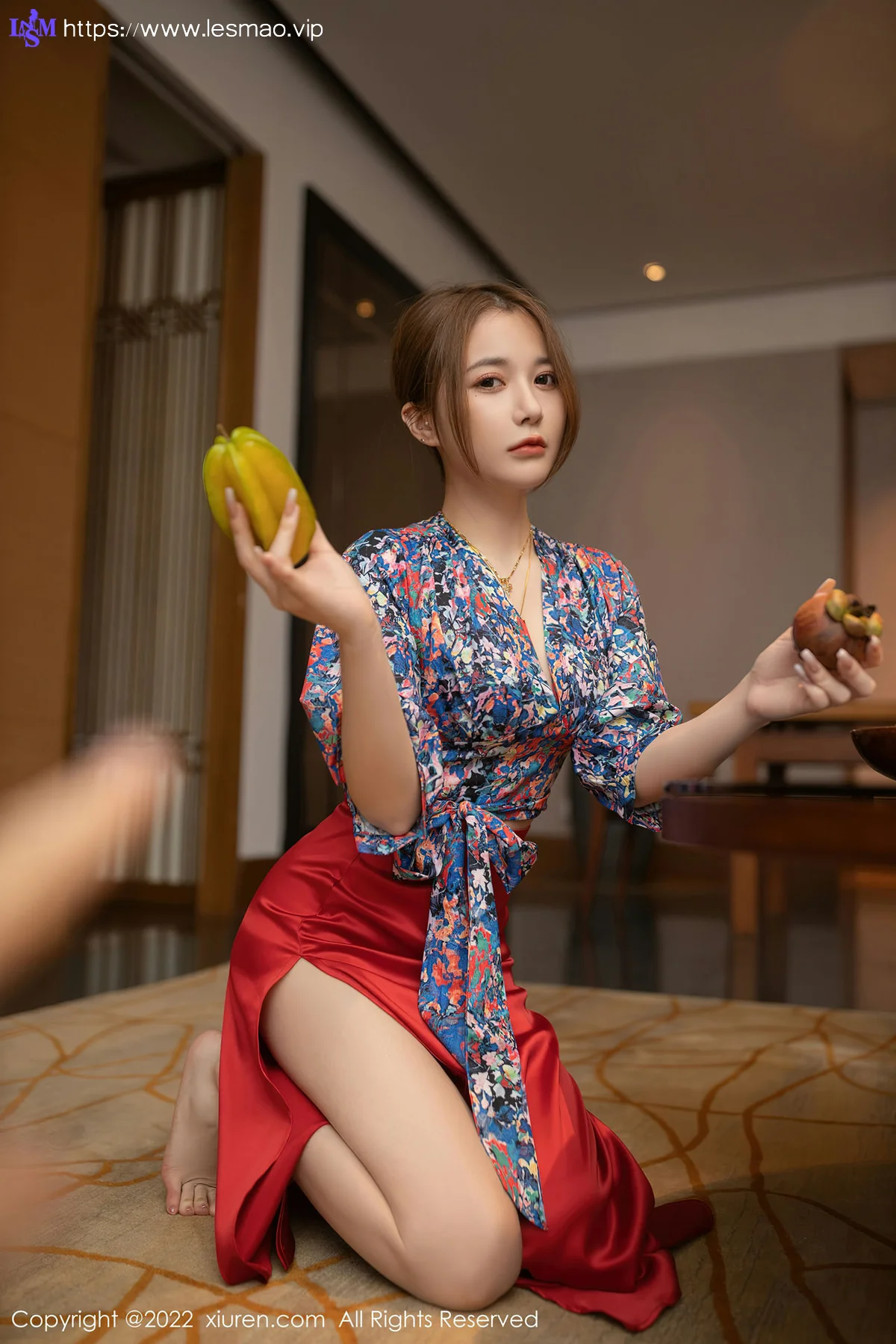 XiuRen 秀人 No.4674 蓝色花纹 鱼子酱Fish 三亚旅拍11 - 21