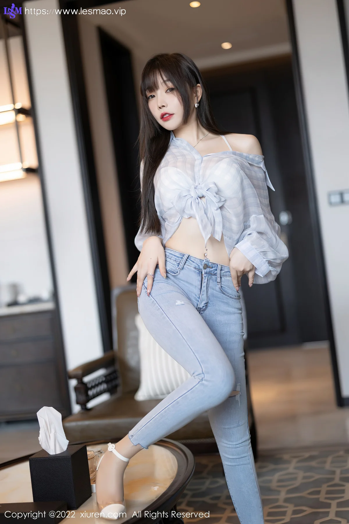 XiuRen 秀人 No.4976 轻透浅格子 芝芝Booty 性感写真3 - 18