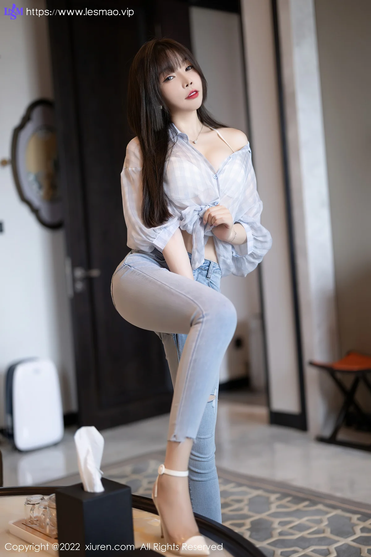 XiuRen 秀人 No.4976 轻透浅格子 芝芝Booty 性感写真3 - 19