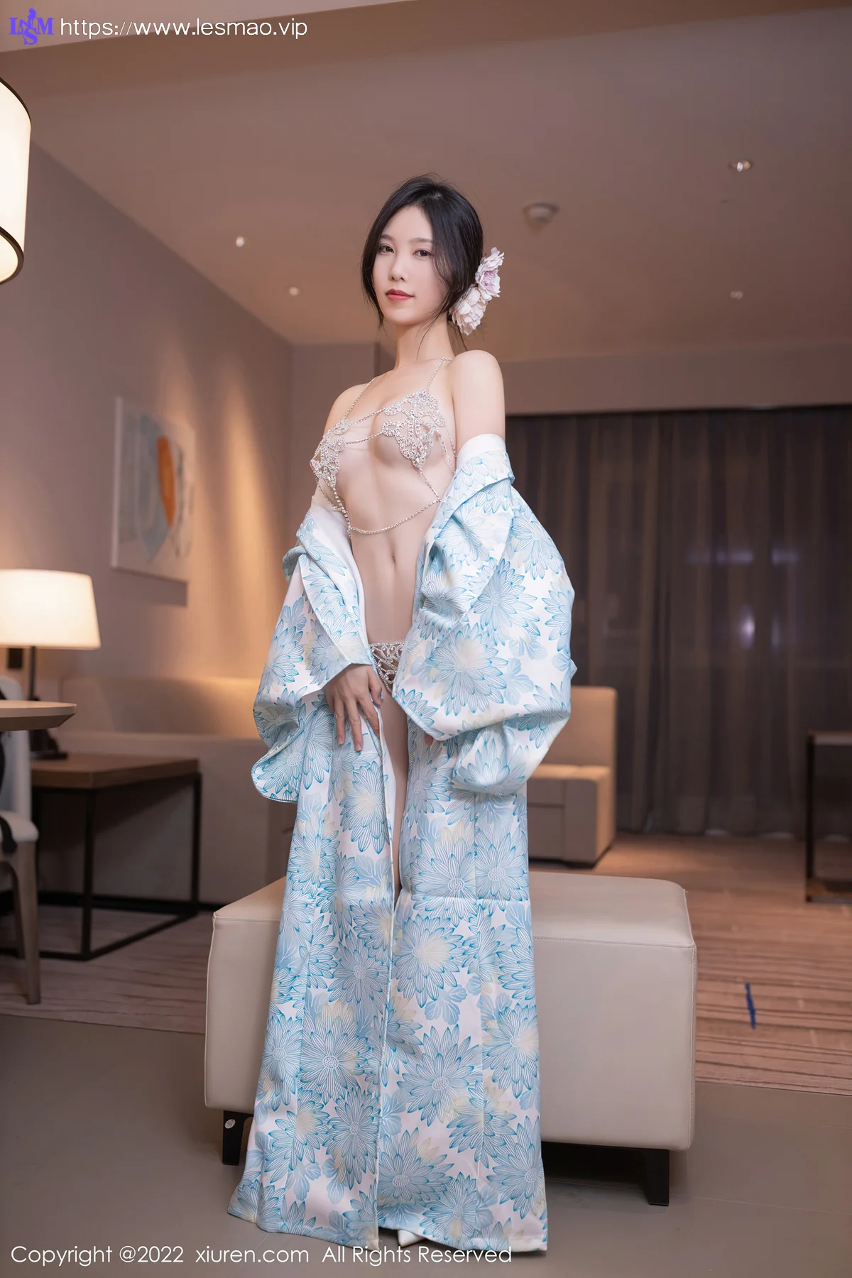 XiuRen 秀人 No.5118 淡蓝色和服 利世 性感写真1 - 35