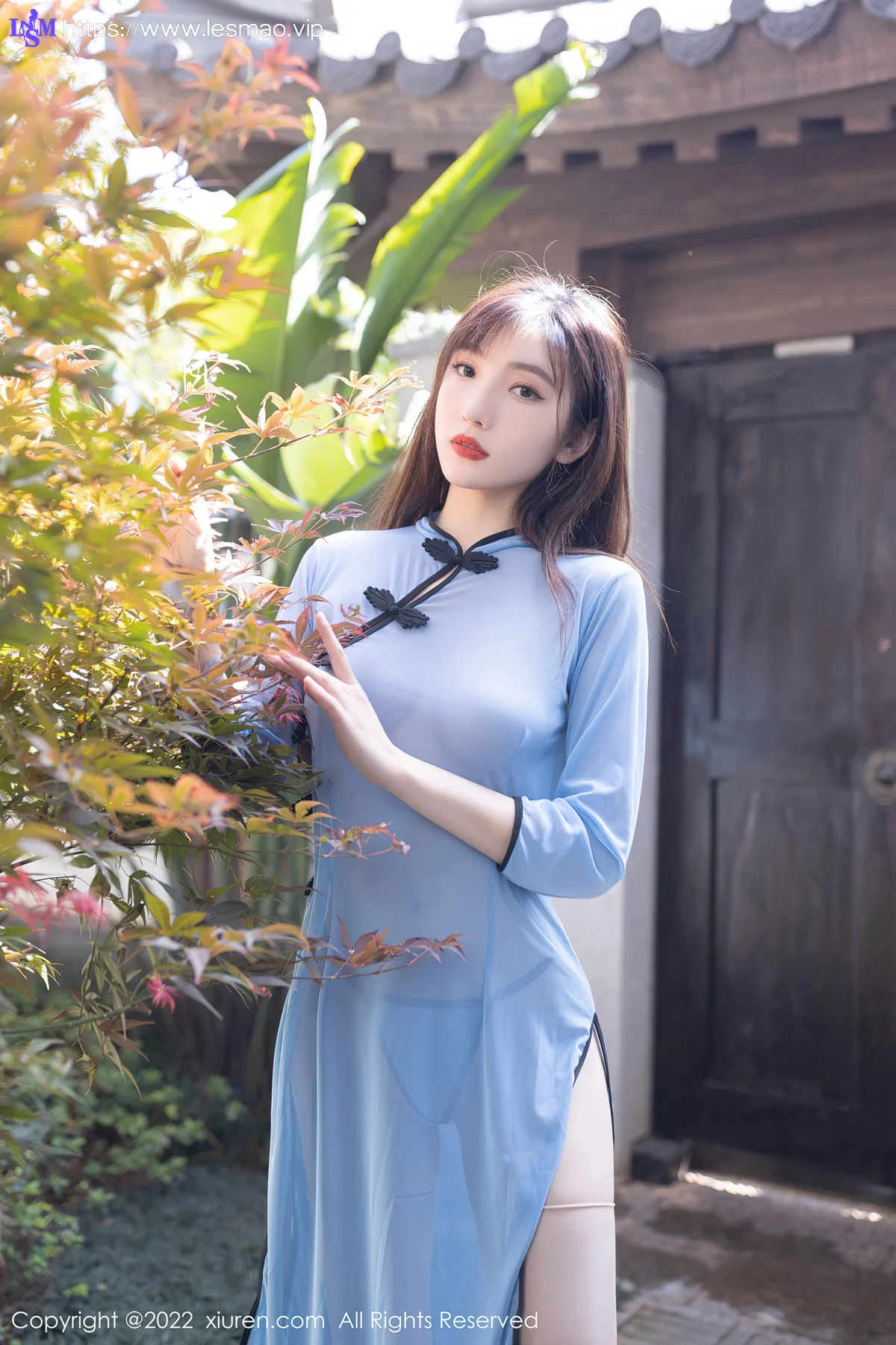 XiuRen 秀人 No.5126 蓝色轻透旗袍 陆萱萱 性感写真111 - 11