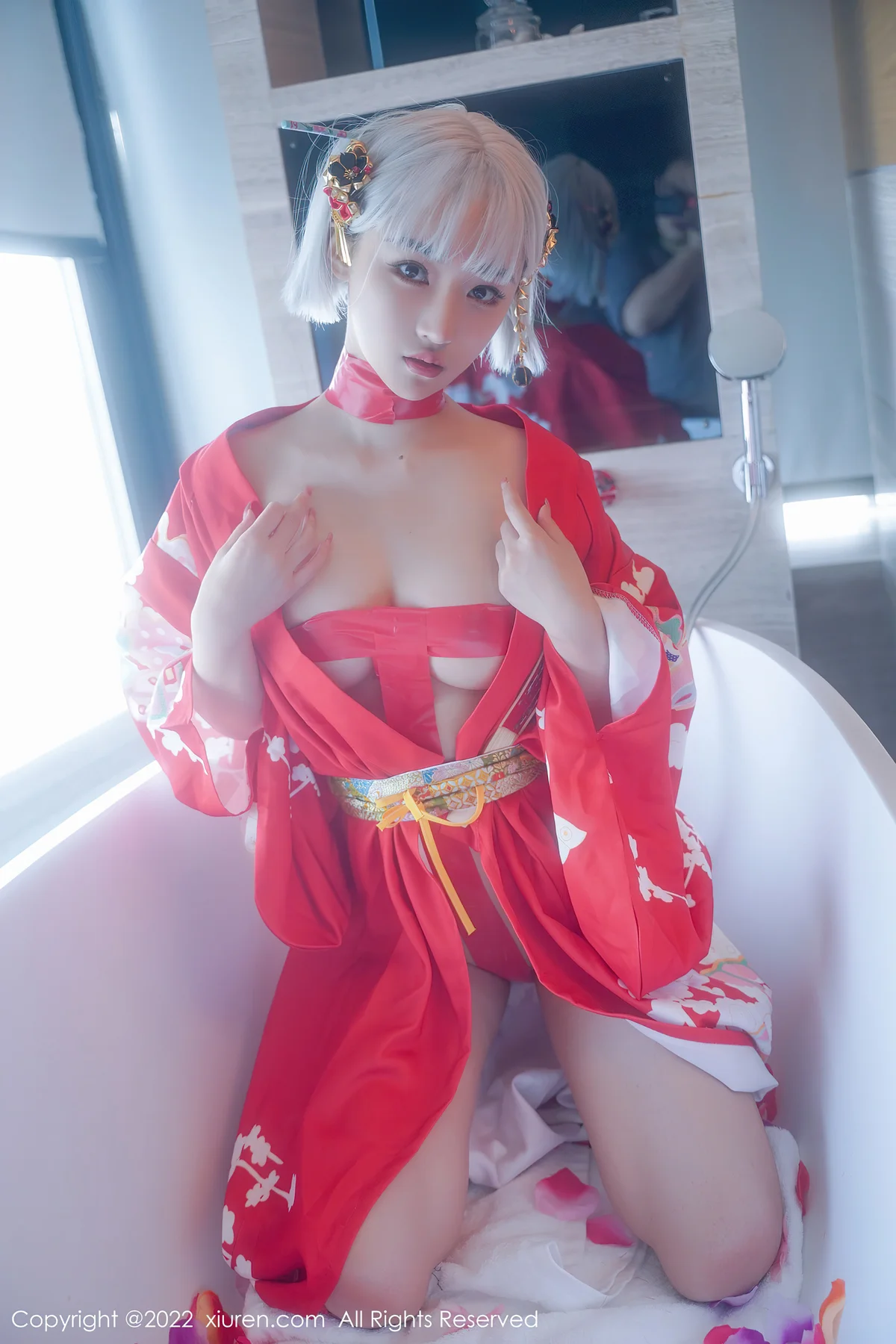 XiuRen 秀人 No.5134 蒸汽浴衣花瓣浴 西门小玉 性感写真33 - 22
